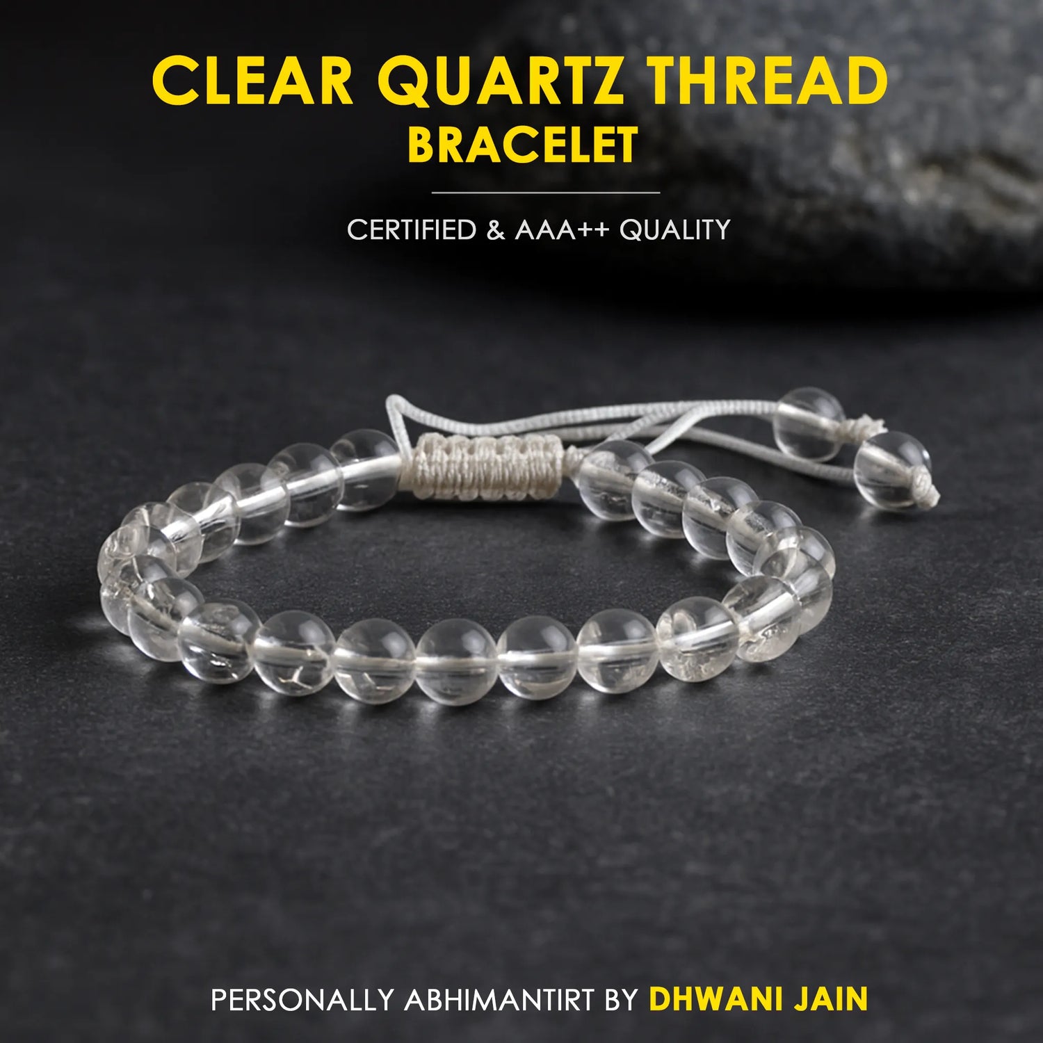 Removes Depression, Anger & Anxiety: Clear Quartz Thread Bracelet