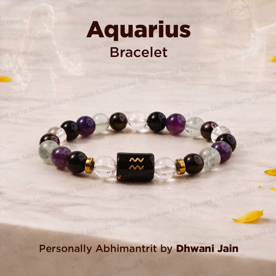 Aquarius (कुंभ राशि) Zodiac Sign Multi Stone Bracelet