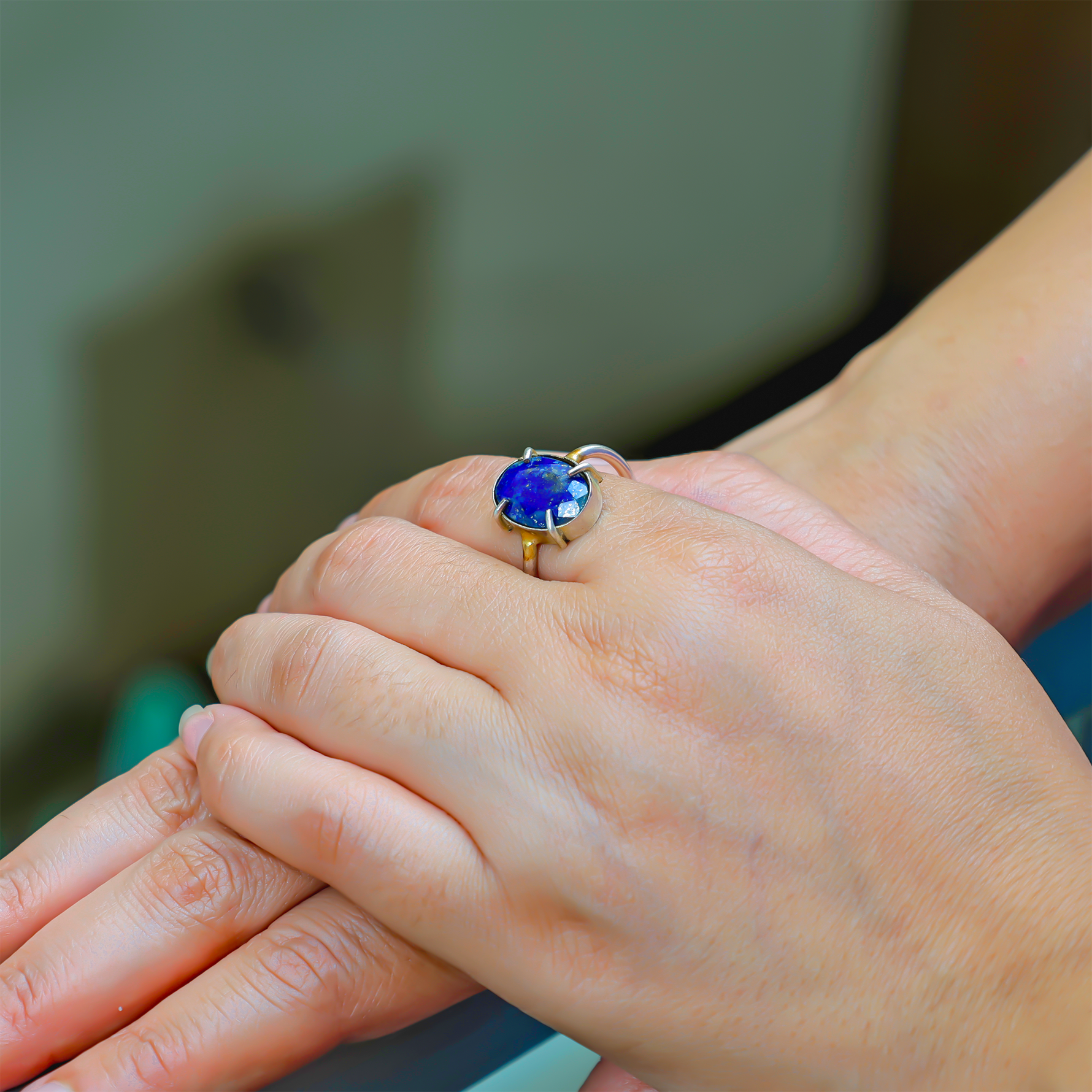 Enhancing Intuition and Spiritual Awareness: Lapis Lazuli Ring - Abhimantrit & Certified