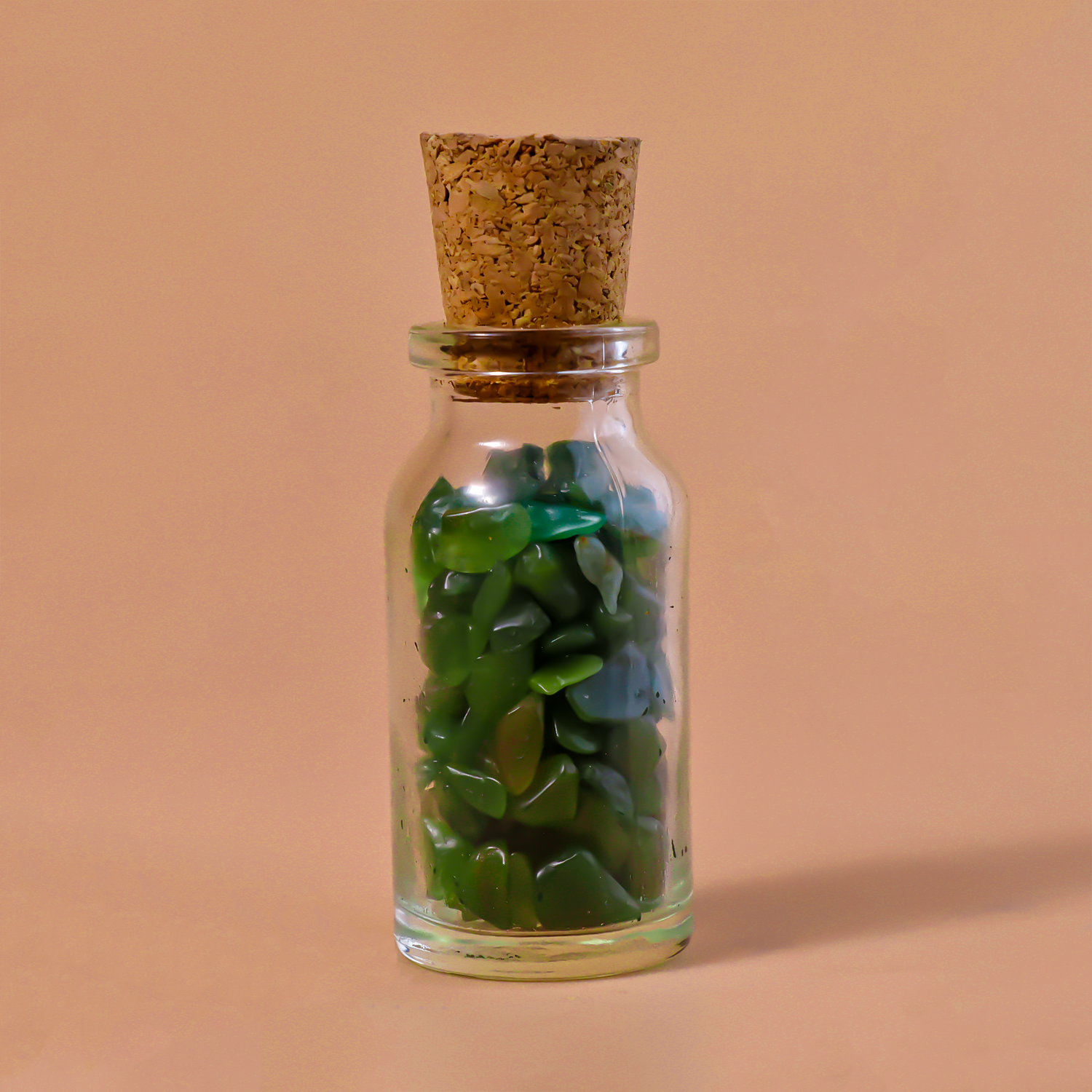 Green Jade Bottle Chips - Abhimantrit