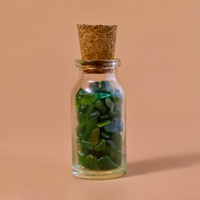Green Jade Bottle Chips - Abhimantrit