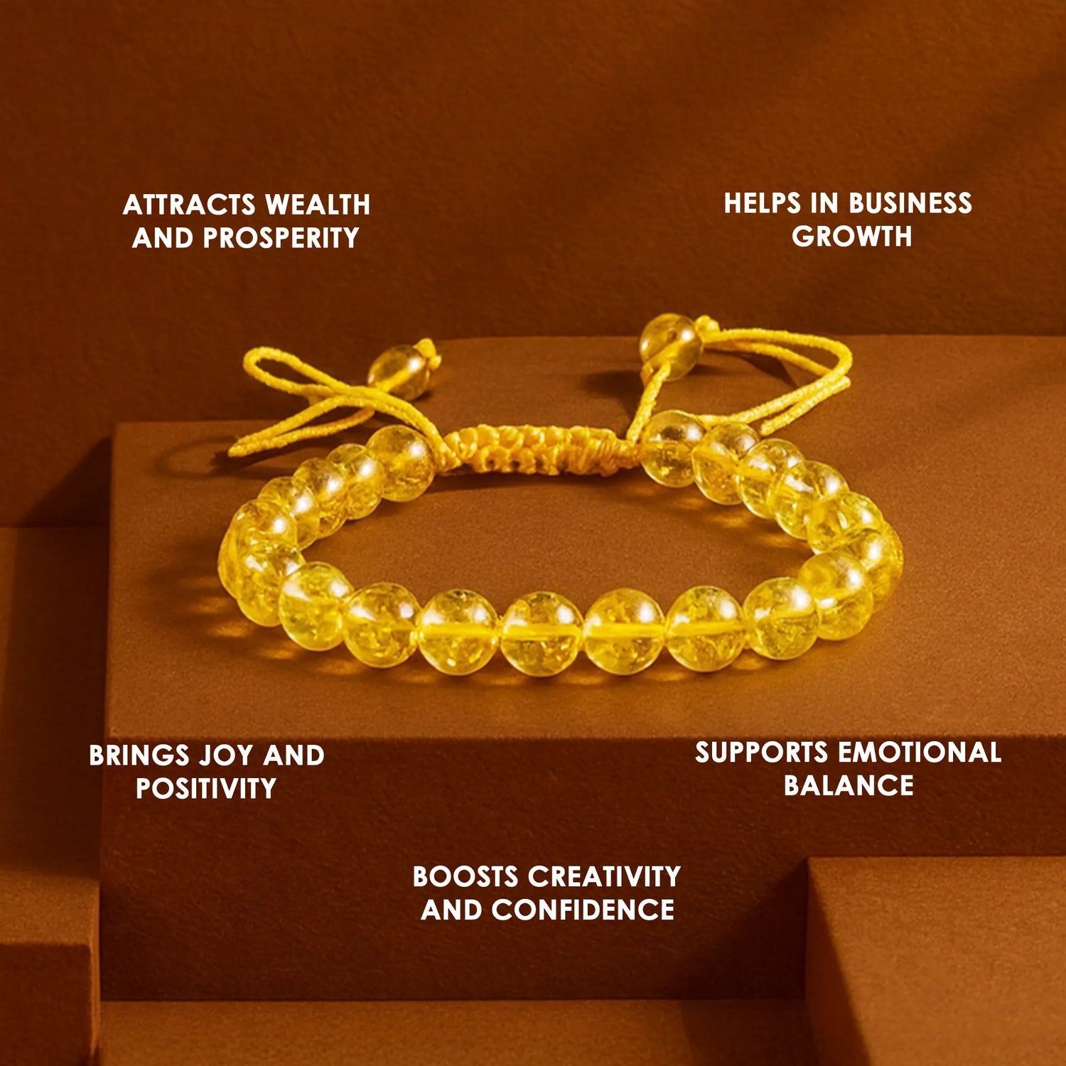 High Financial Status, Success in Job & Profession: Yellow Citrine Thread Bracelet