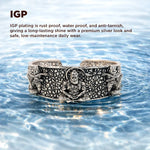 Silver bracelet with intricate design in water, featuring IGP plating text.