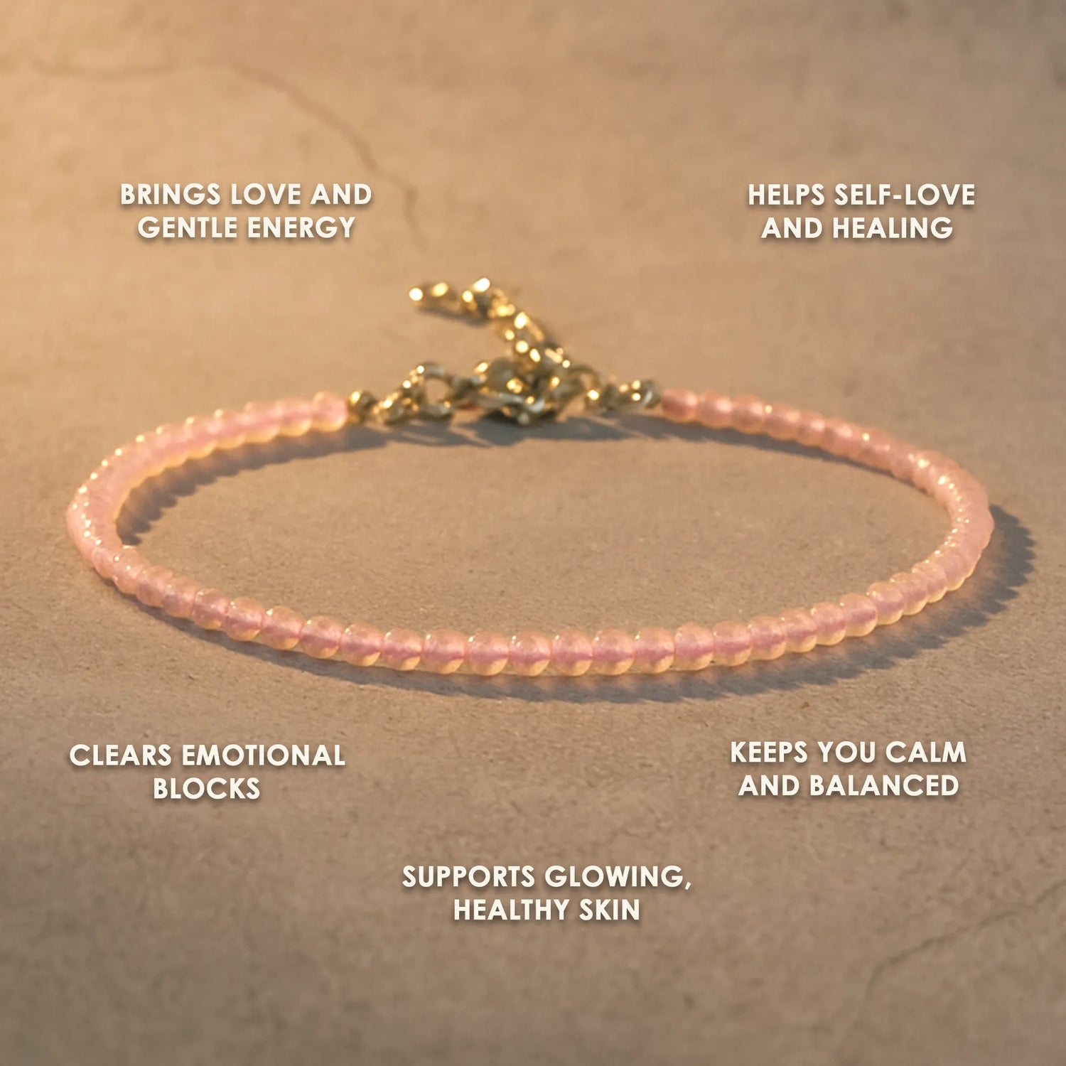 Rose Quartz Diamond Cut Anklet - Abhimantrit & Certified