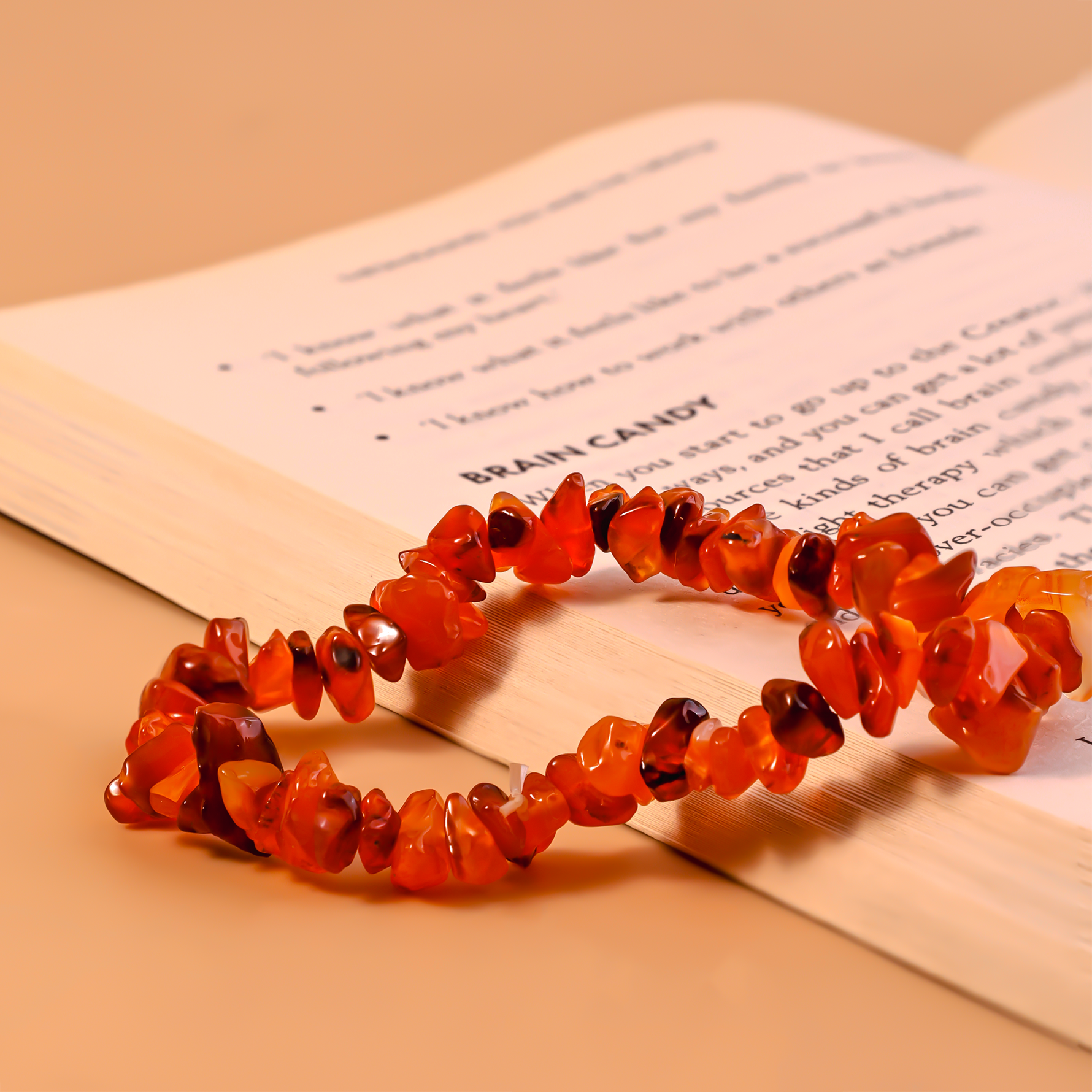 Helps Purify Blood, Lungs, Liver and Heart: Carnelian Uncut Bracelet