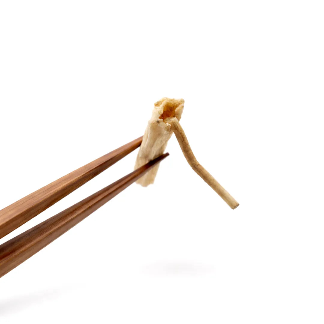 Wooden chopsticks with a small wooden block on a white backgroundSafeda Roots – Natural Remedy for Mental Clarity & Energy Cleansing