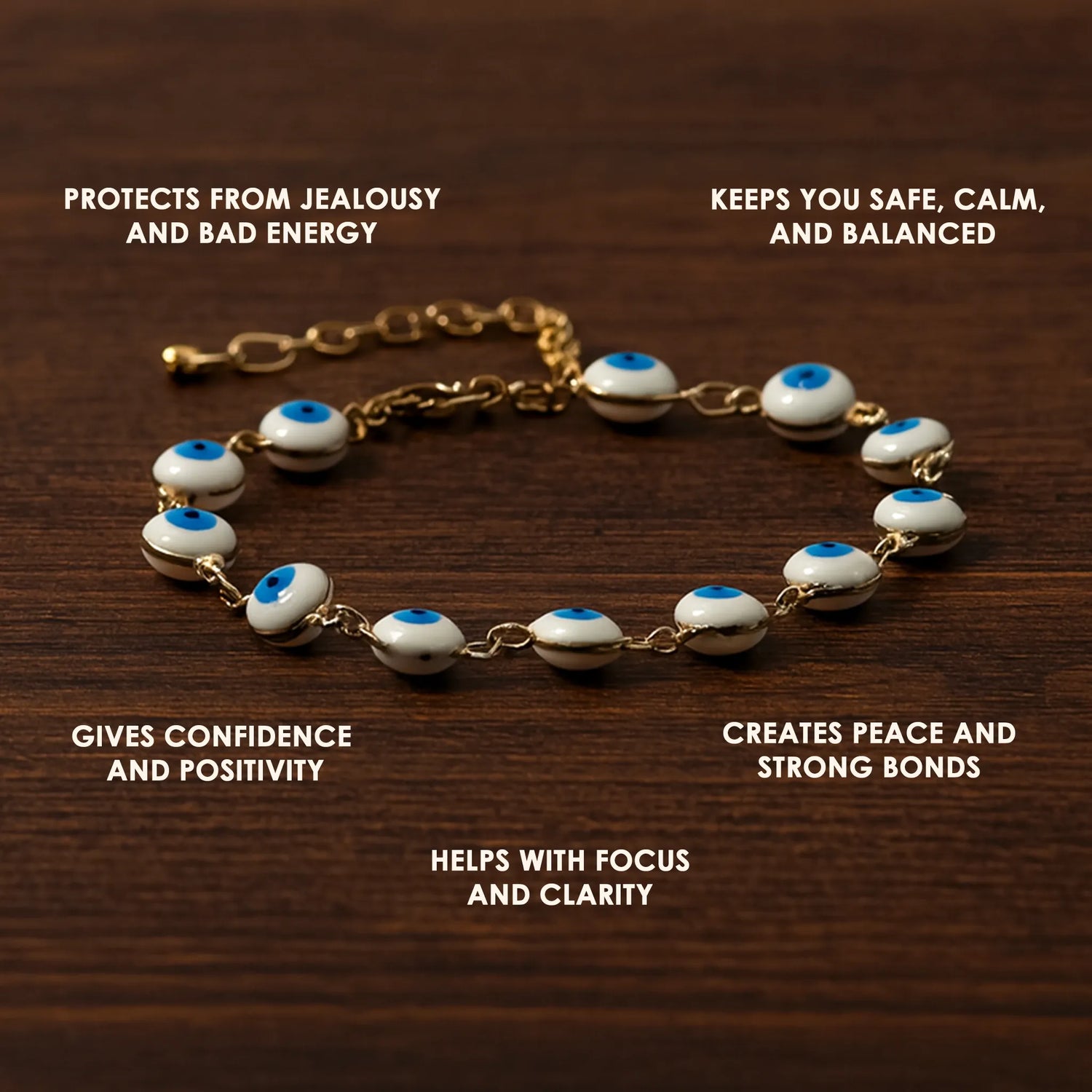 Blue Onxy Evil Eye Round Shape Anklets