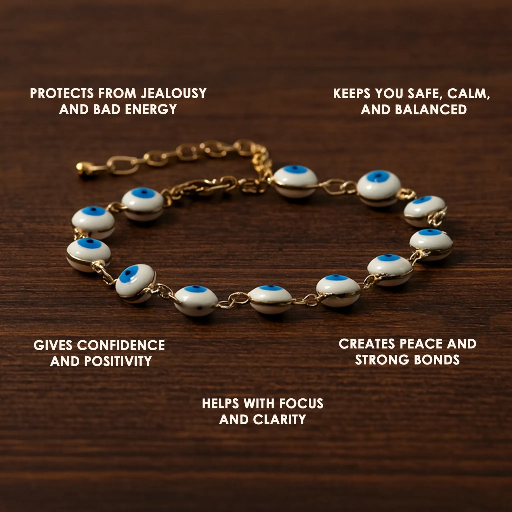 Blue Onxy Evil Eye Round Shape Anklets