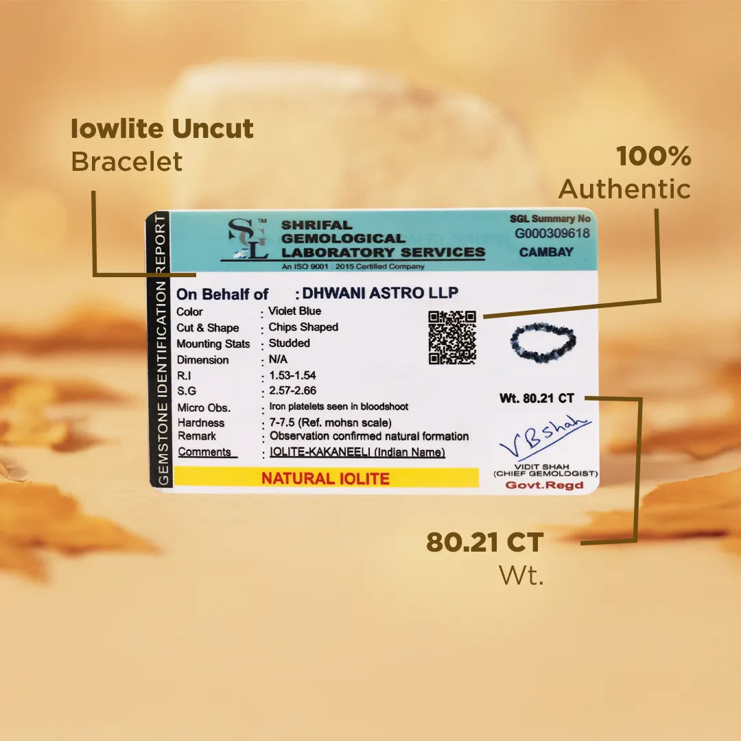 Resolves Sibling Disputes & Supports Clears Debt: Lolite Uncut Crystal Bracelet