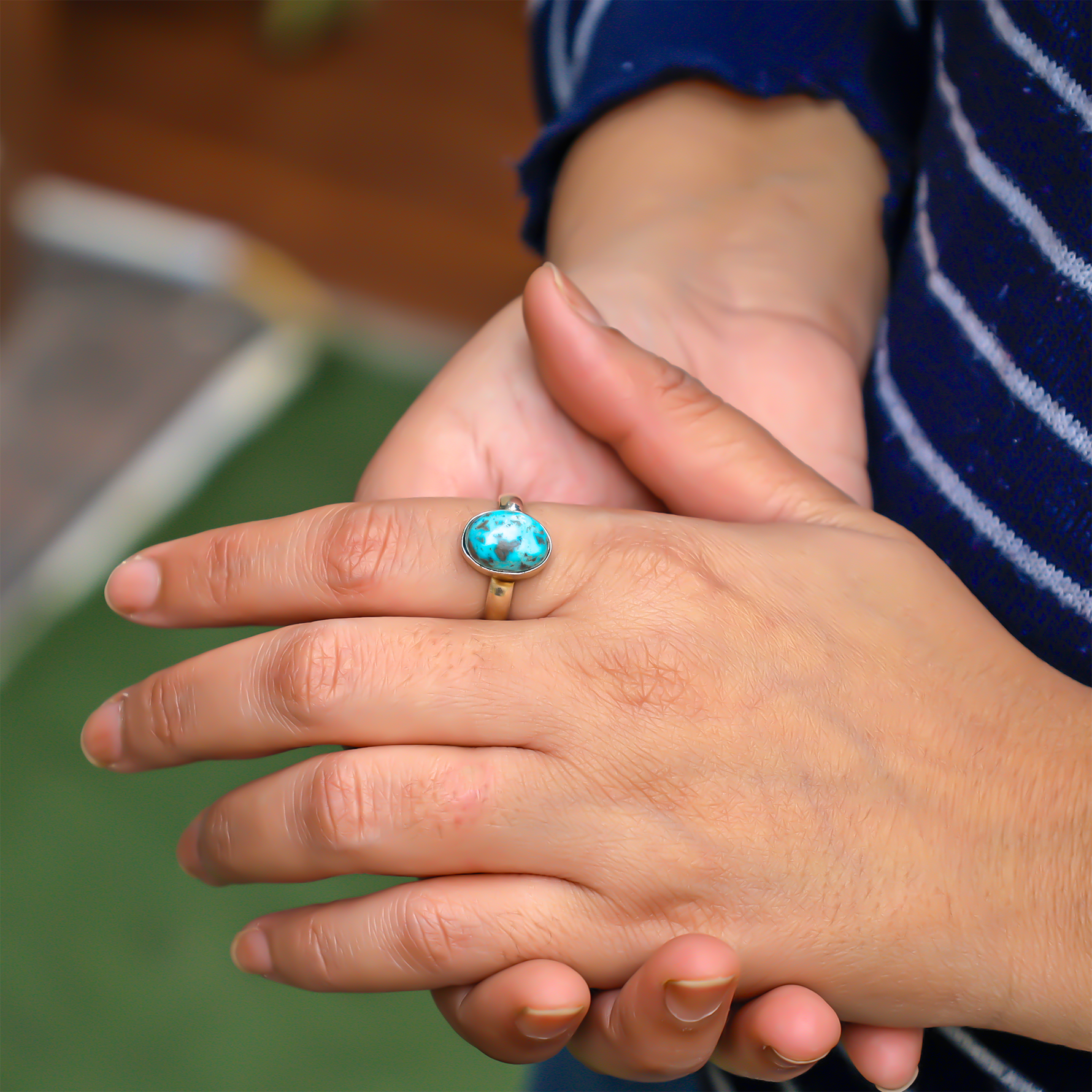 Turquoise Ring - Abhimantrit & Certified