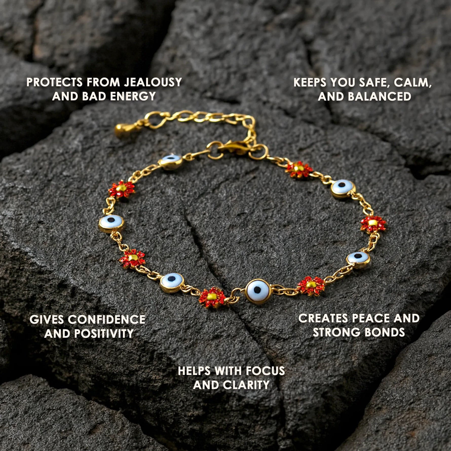 Evil Eye With Flower Anklets