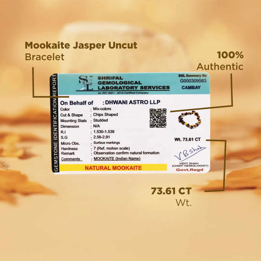 Helps with decision-making during tough times: Mookaite Jasper Uncut Crystal Bracelet