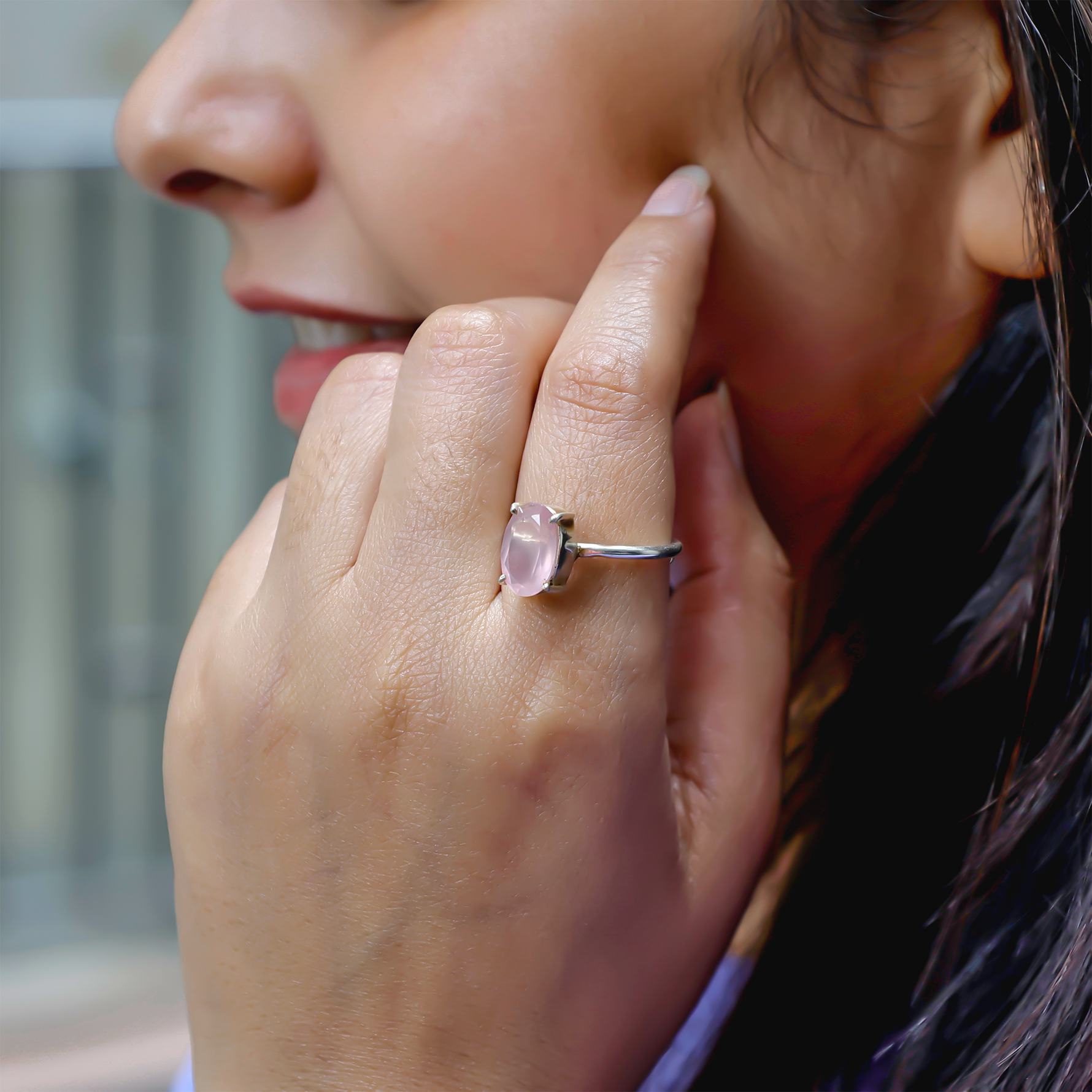 Rose Quartz Ring - Abhimantrit & Certified
