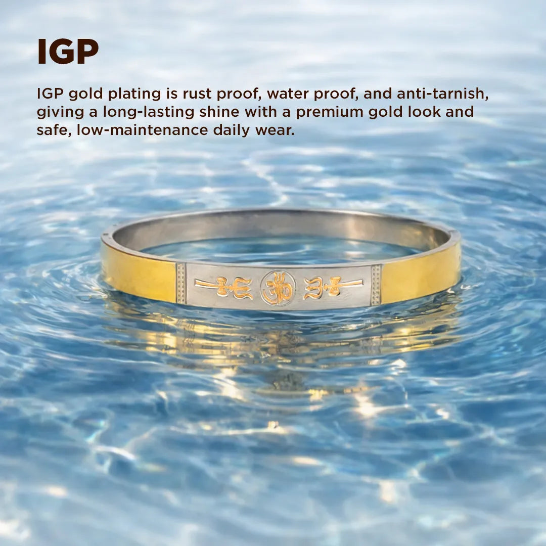 Gold and silver bracelet with IGP gold plating in water