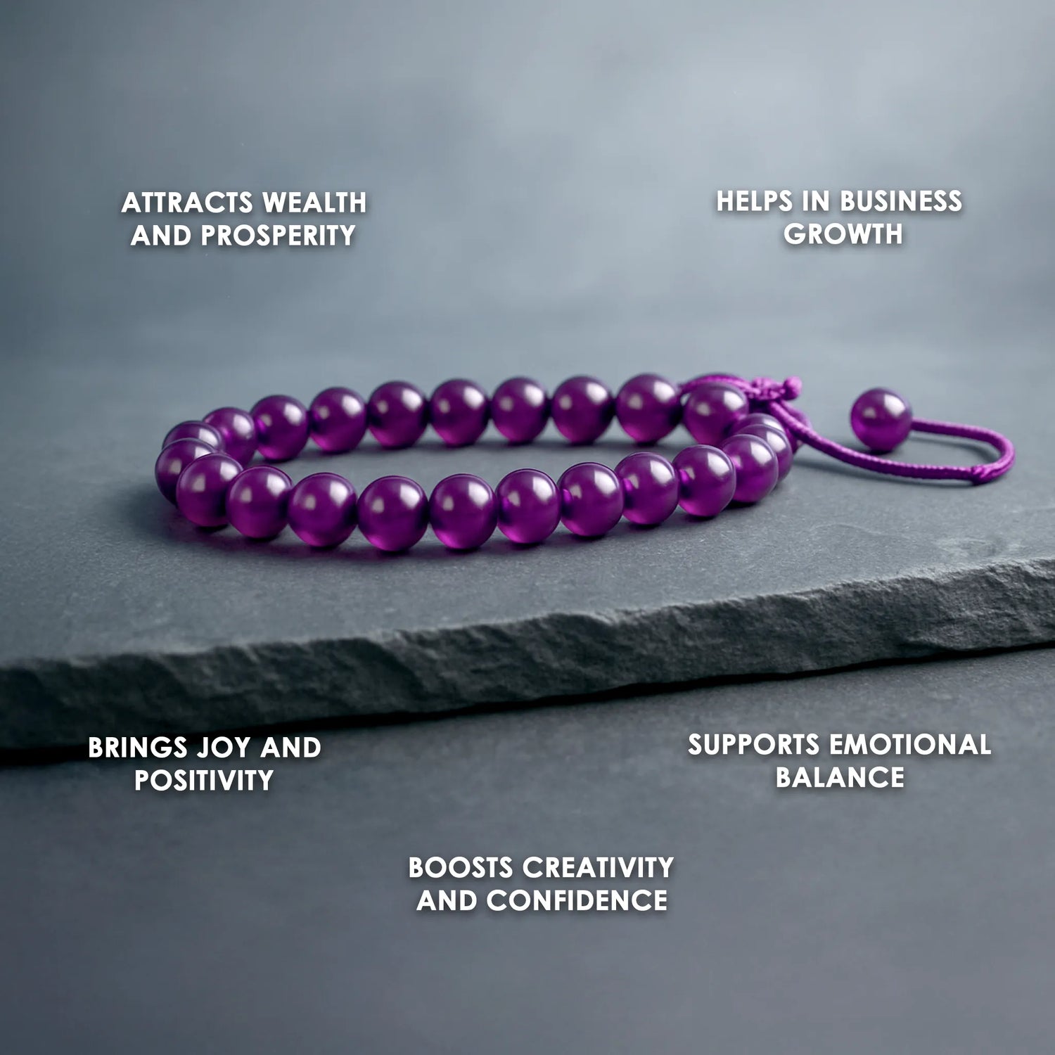 Attract Luck, Enhance Intuition, Improve Health & Skin: Amethyst Thread Bracelet