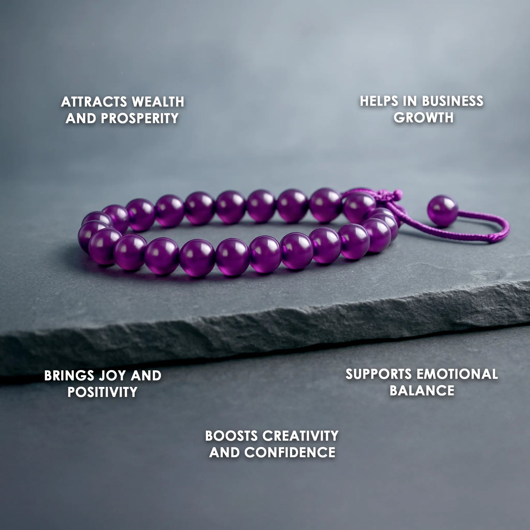 Attract Luck, Enhance Intuition, Improve Health & Skin: Amethyst Thread Bracelet