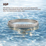Silver bracelet with IGP plating in water, text about IGP properties.