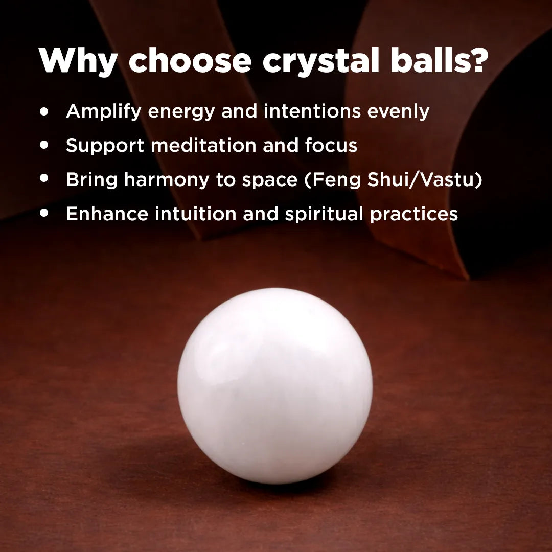 Natural White Jade Crystal Ball – Abhimantrit & Certified