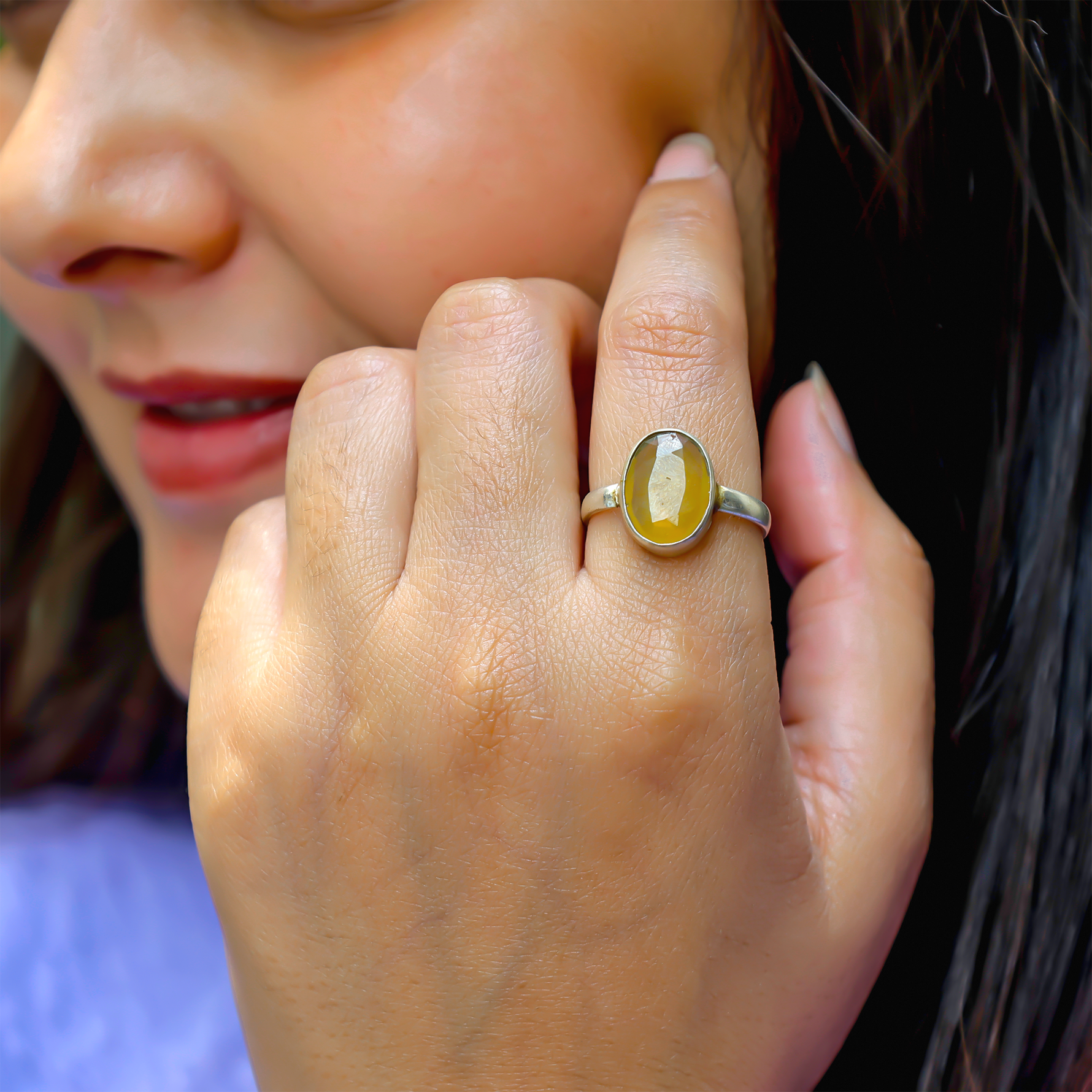 Yellow Sapphire Ring (Pokhraj) - Abhimantrit & Certified