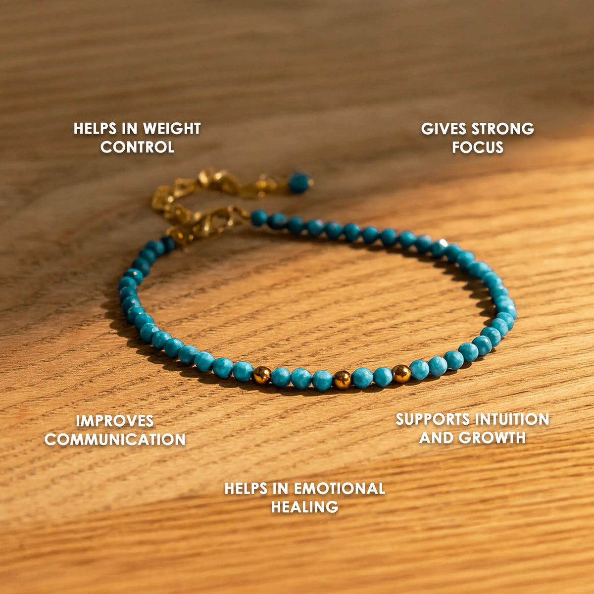 Turquoise Diamond Cut Anklet - Abhimantrit & Certified