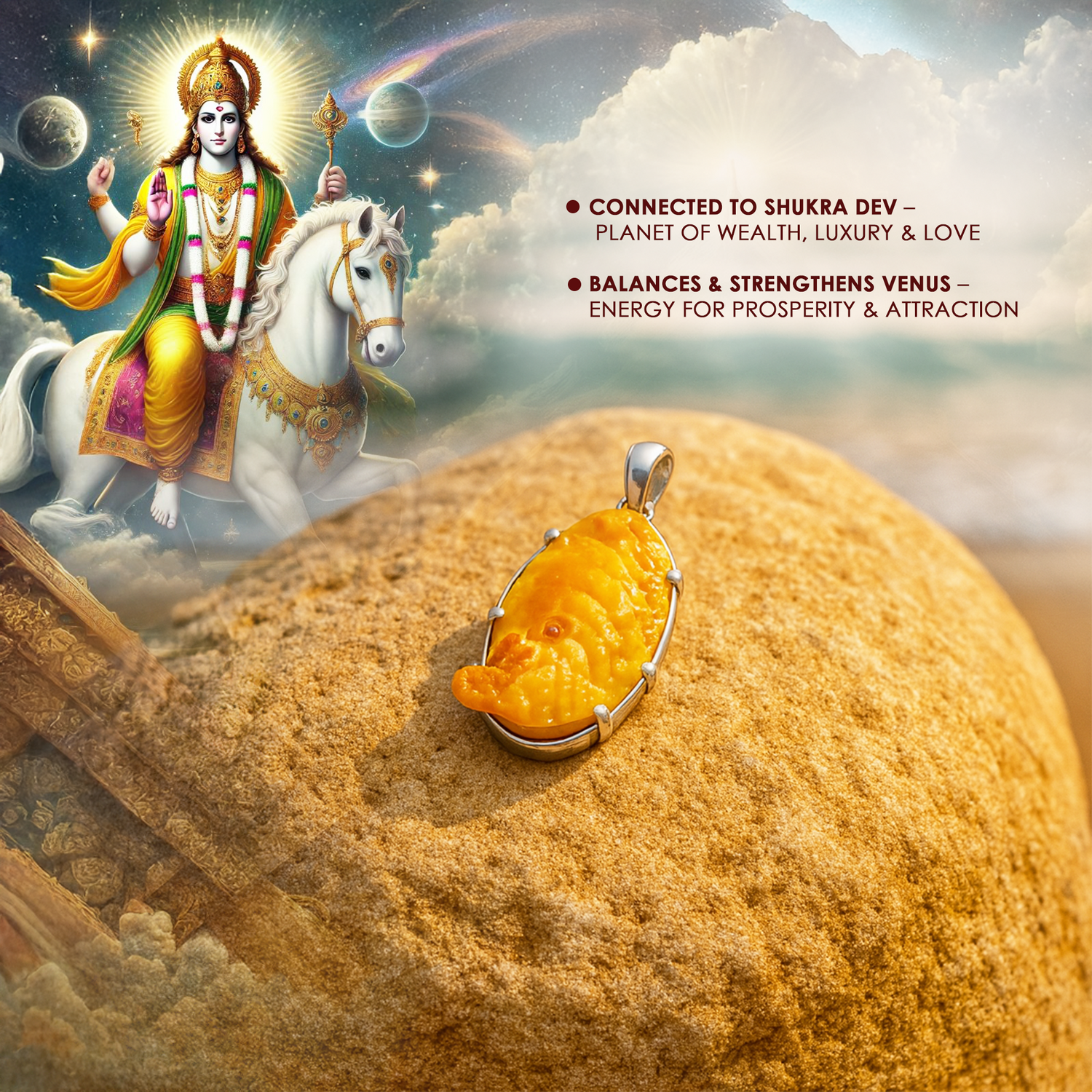 Shukra Mani Pendant - Abhimantrit & Certified