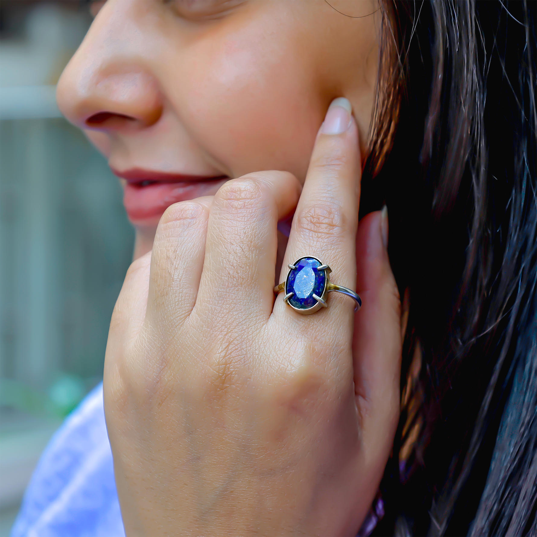 Enhancing Intuition and Spiritual Awareness: Lapis Lazuli Ring - Abhimantrit & Certified