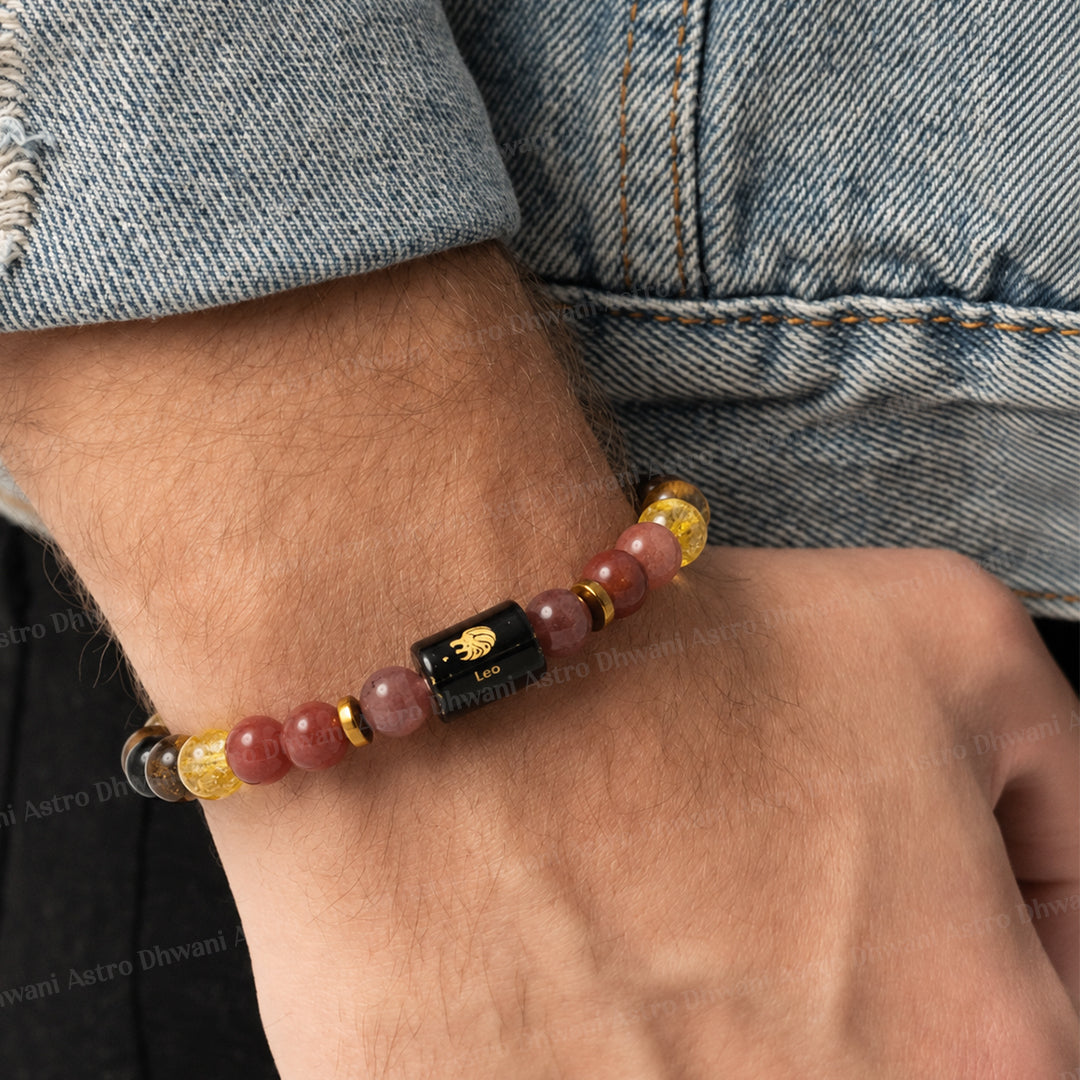 Leo (सिंह राशि) Zodiac Sign Multi Stone Bracelet