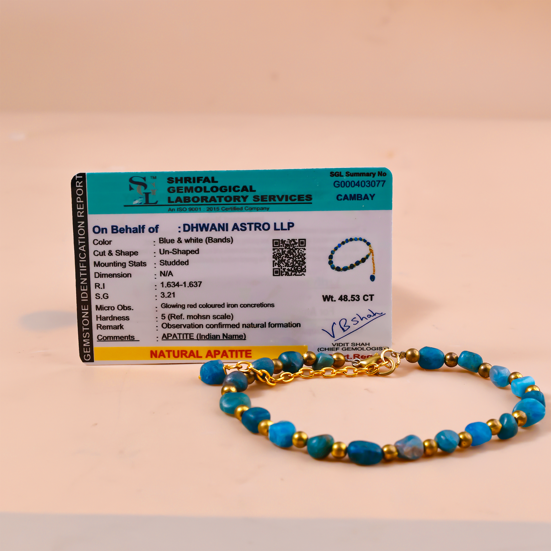 Healing Stone Apatite Anklets - Abhimantrit