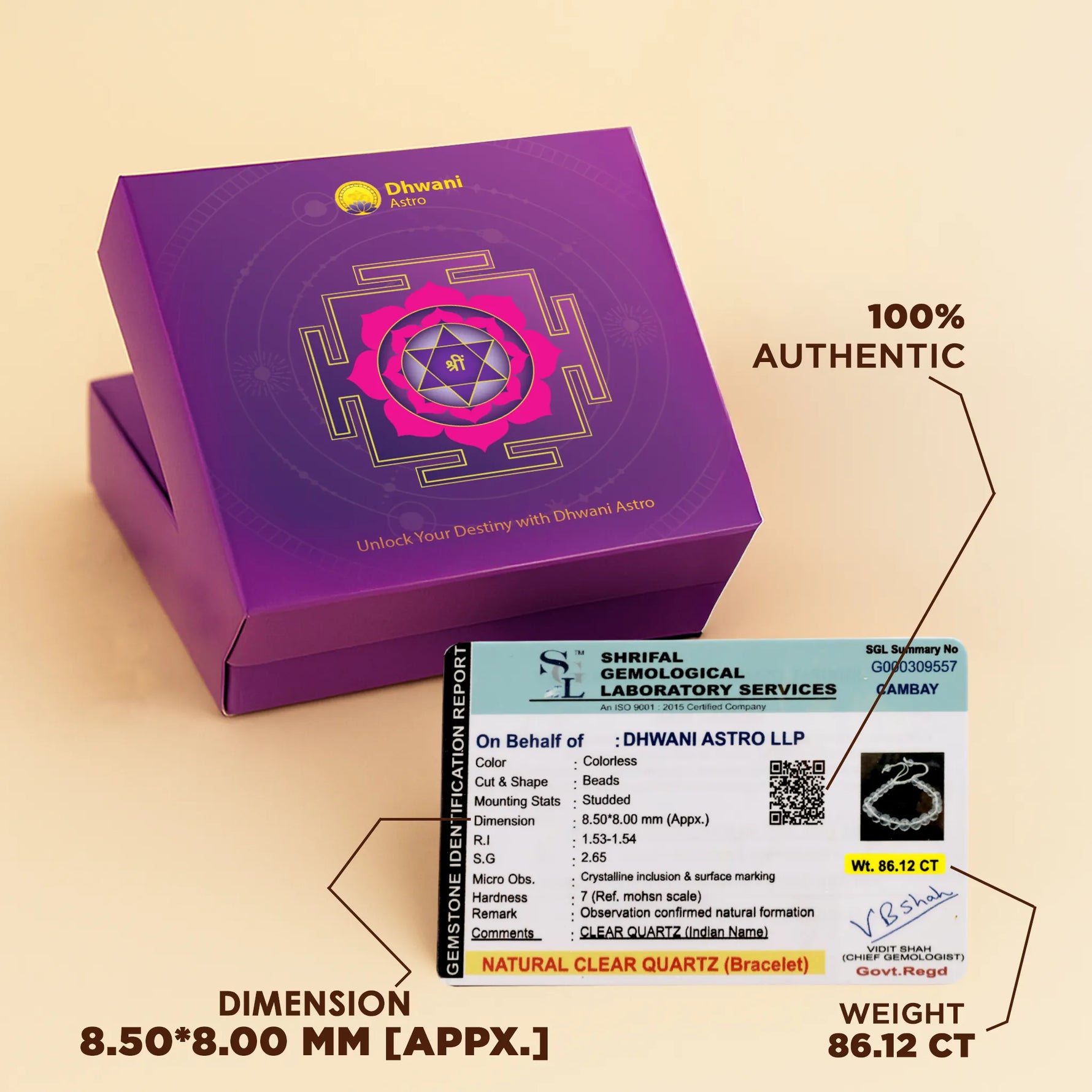 Removes Depression, Anger & Anxiety: Clear Quartz Thread Bracelet