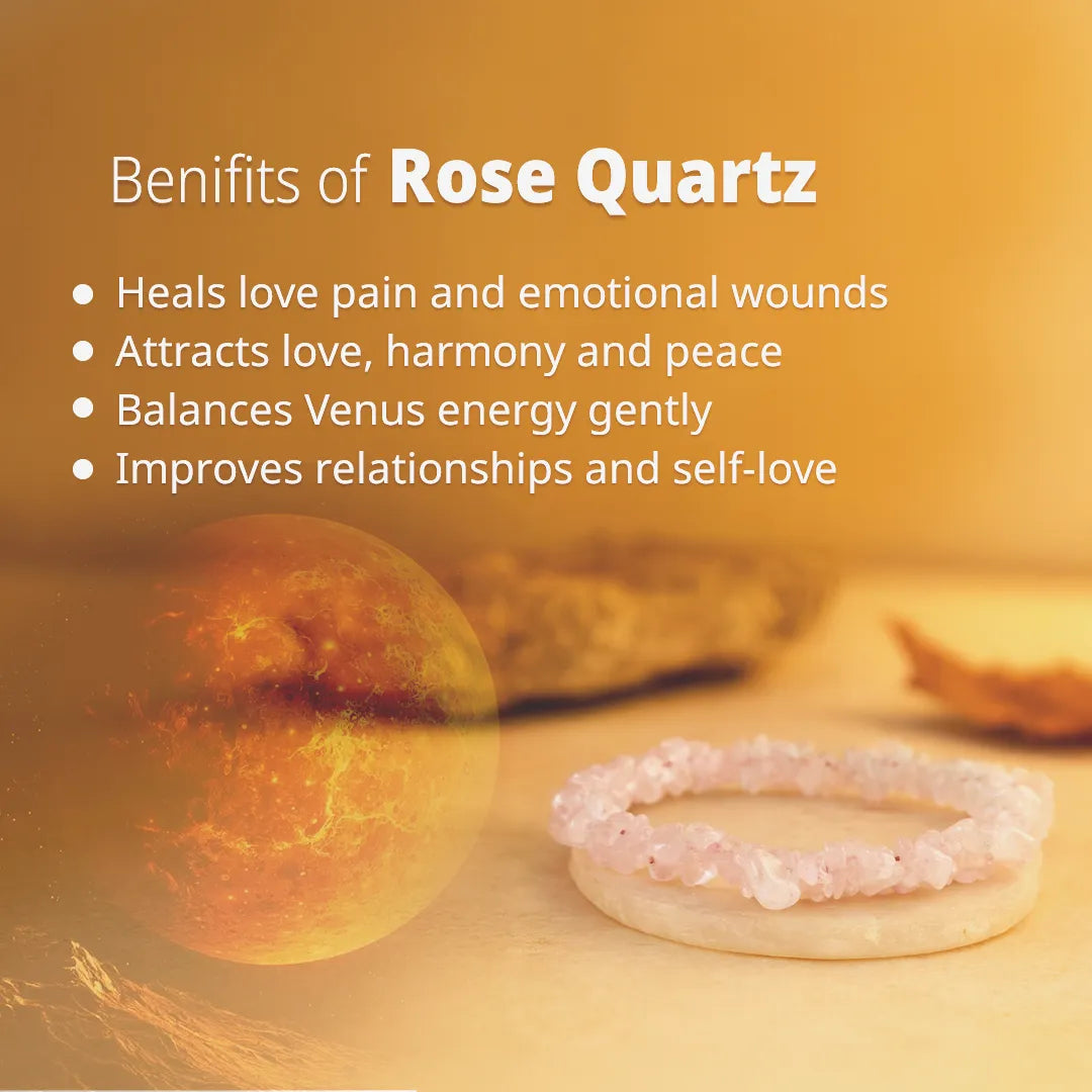 Improve Love, Relationship & Emotional Connection: Rose Quartz Uncut Crystal Bracelet