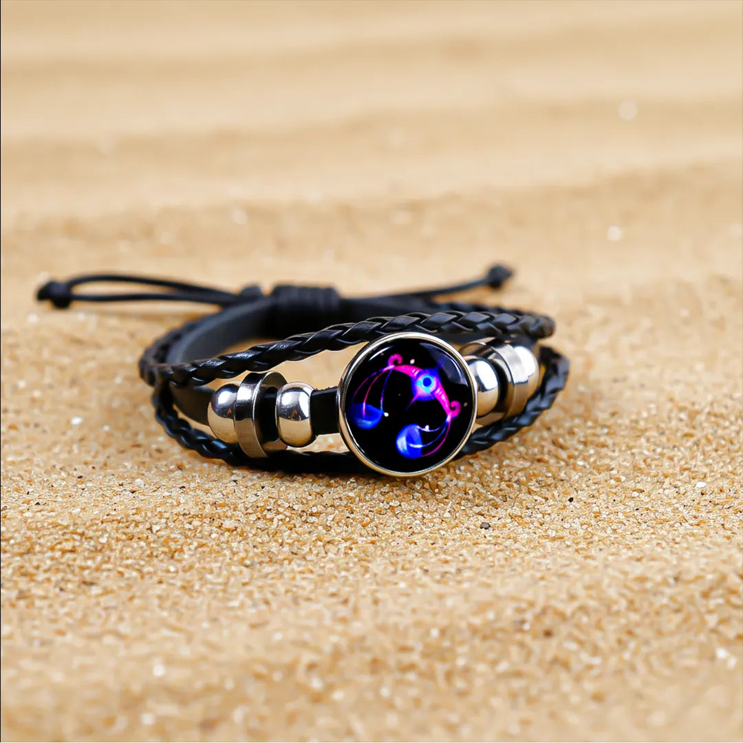 Libra Leather Bracelet for Balance, Harmony & Zodiac Energy