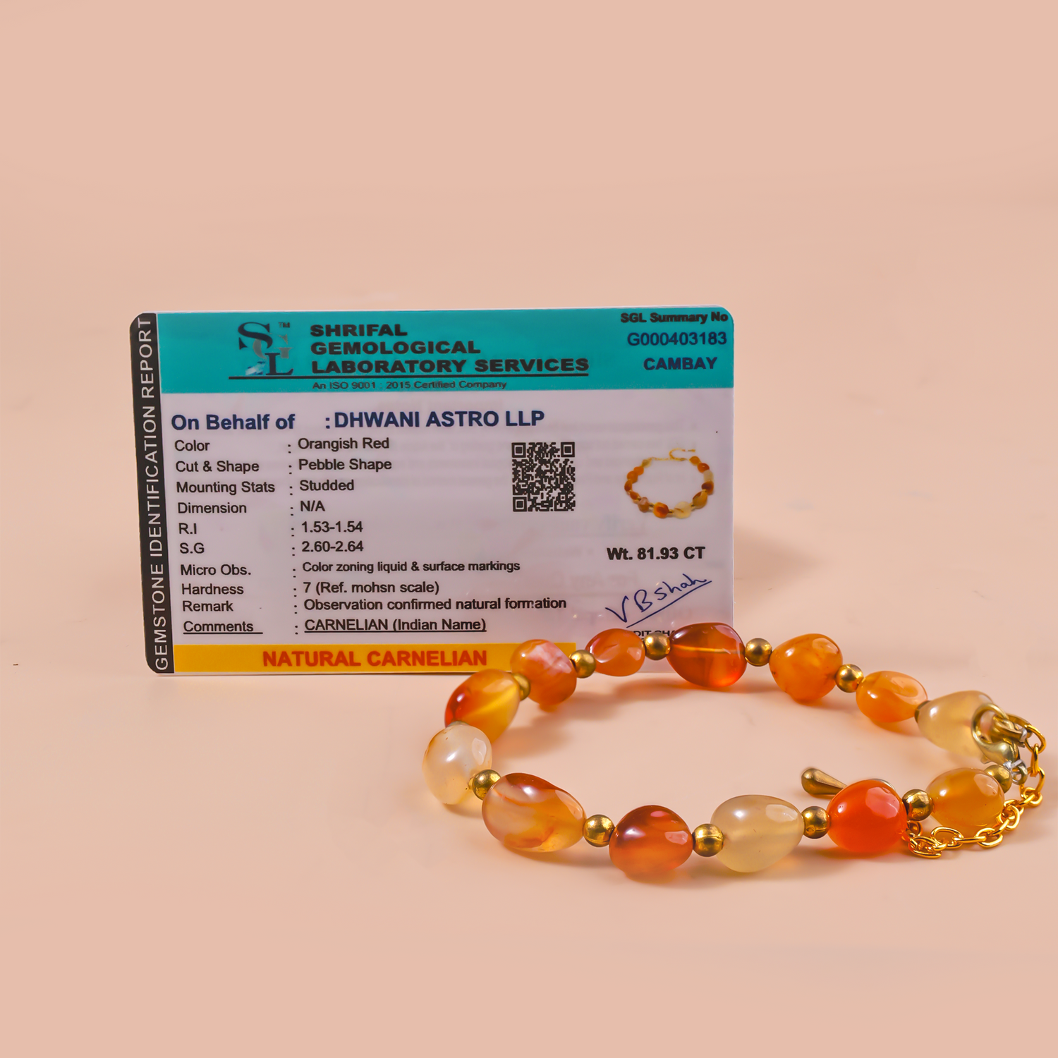 Natural Carnuiuian Anklets -Abhimantrit & Certified