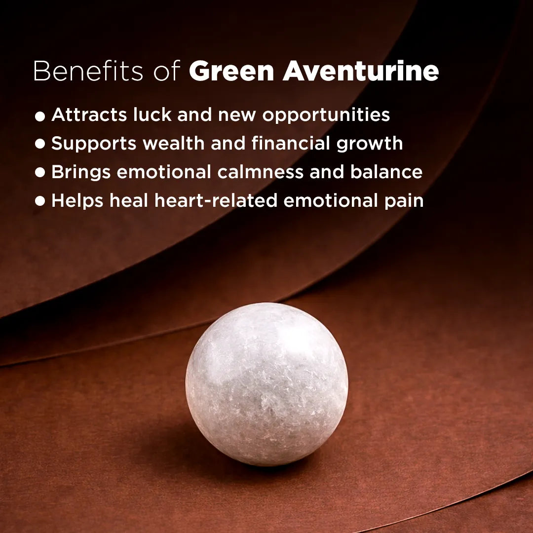 Natural Green Aventurine Crystal Ball – Abhimantrit & Certified