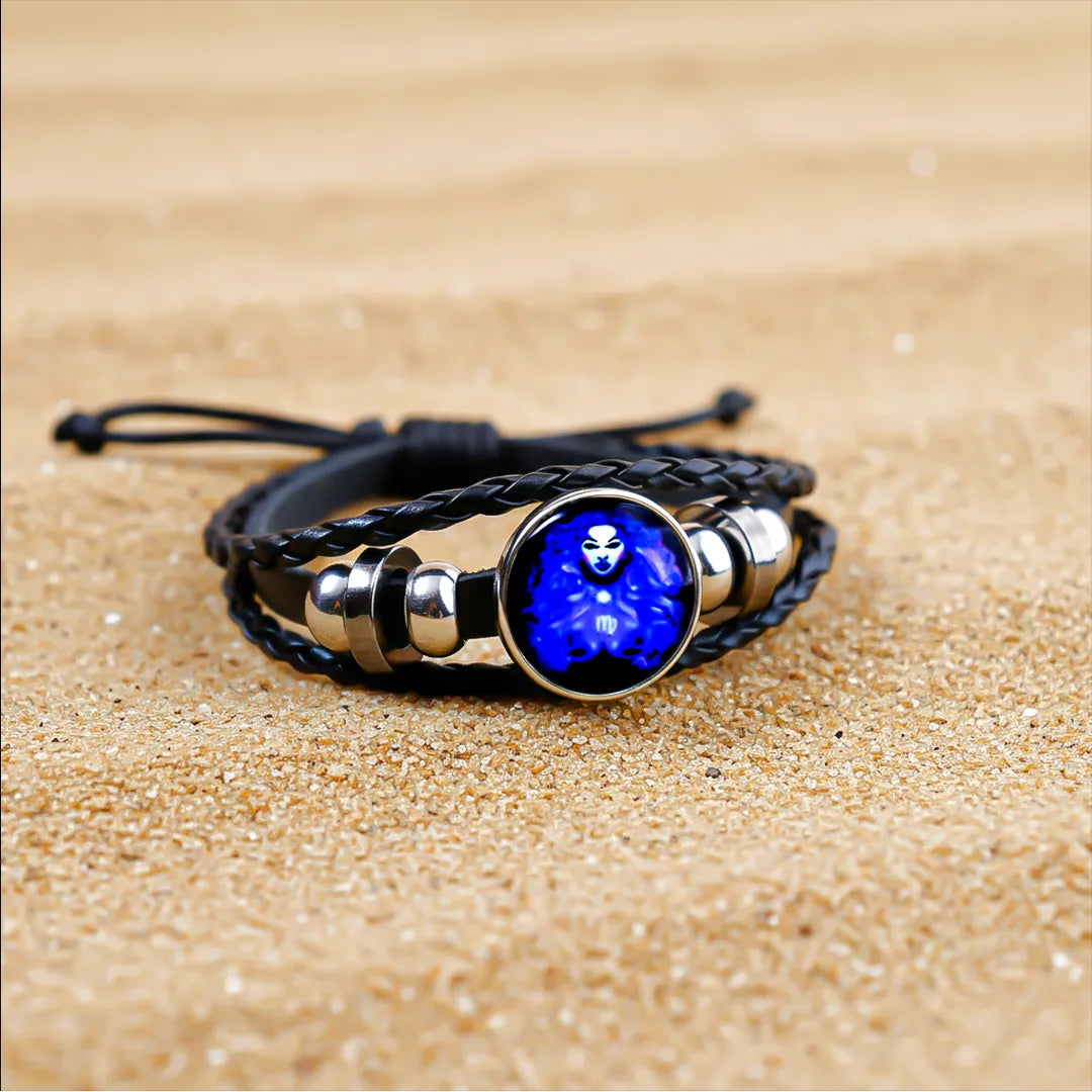 Virgo Leather Bracelet for Focus, Clarity & Zodiac Energy