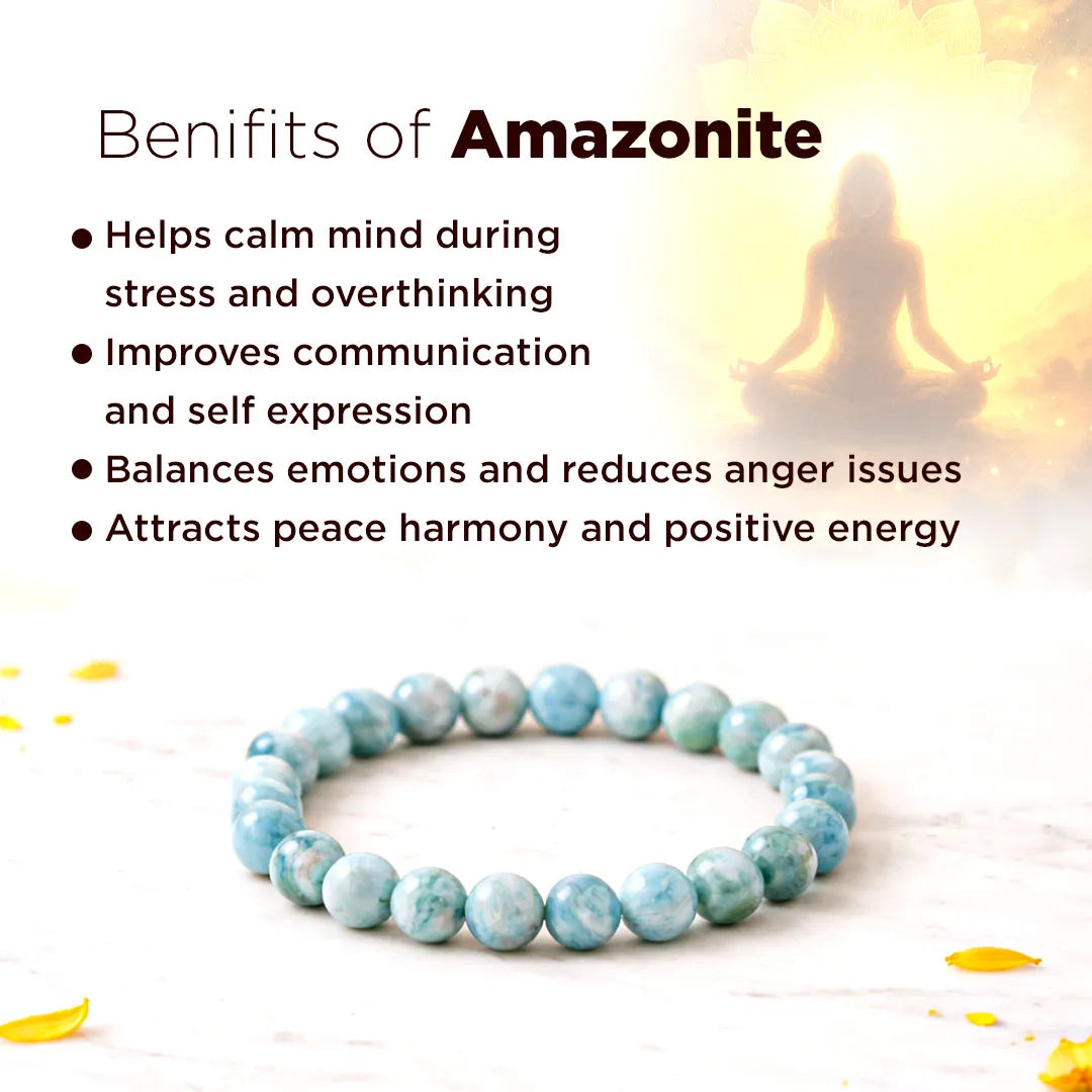 Enhances Love, Calms Your Mind, Beautifies Skin: Amazonite Bracelet