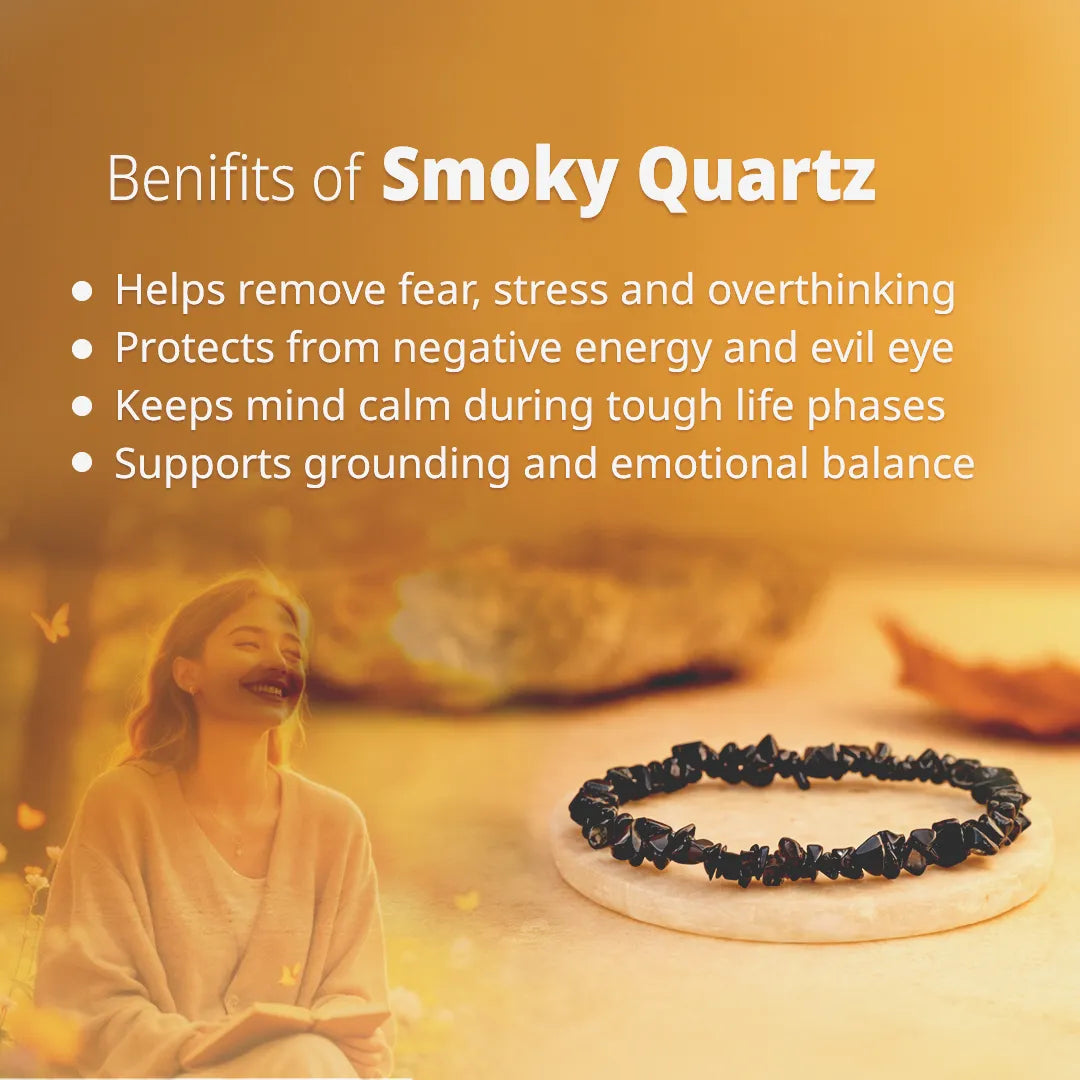 Smoky Quartz Uncut Crystal Bracelet