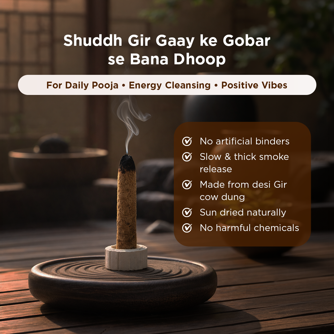 Real Gir Cow Dung Dhoop Sticks (Combo Pack of 3 Boxes) - 100% Natural & Chemical Free