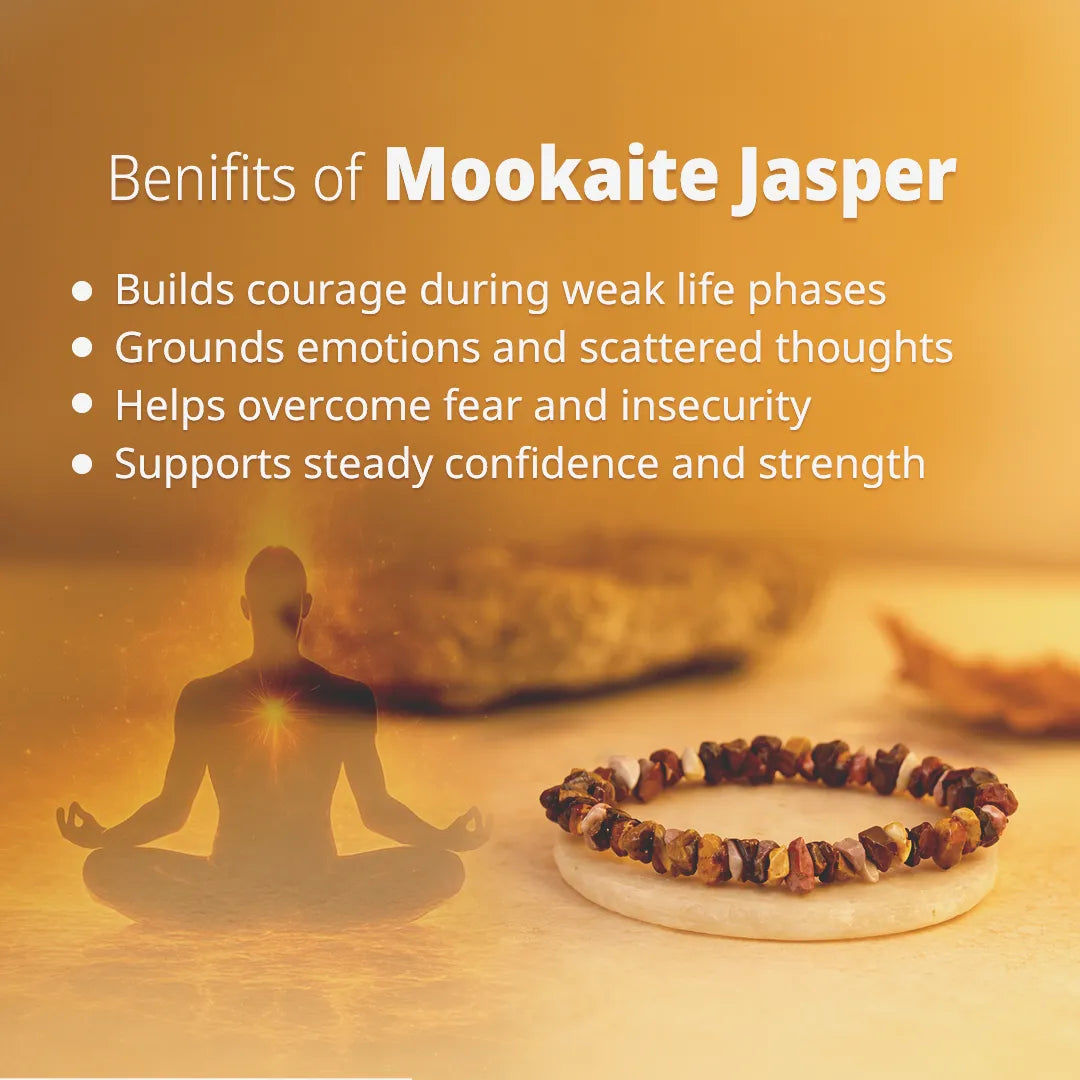 Helps with decision-making during tough times: Mookaite Jasper Uncut Crystal Bracelet