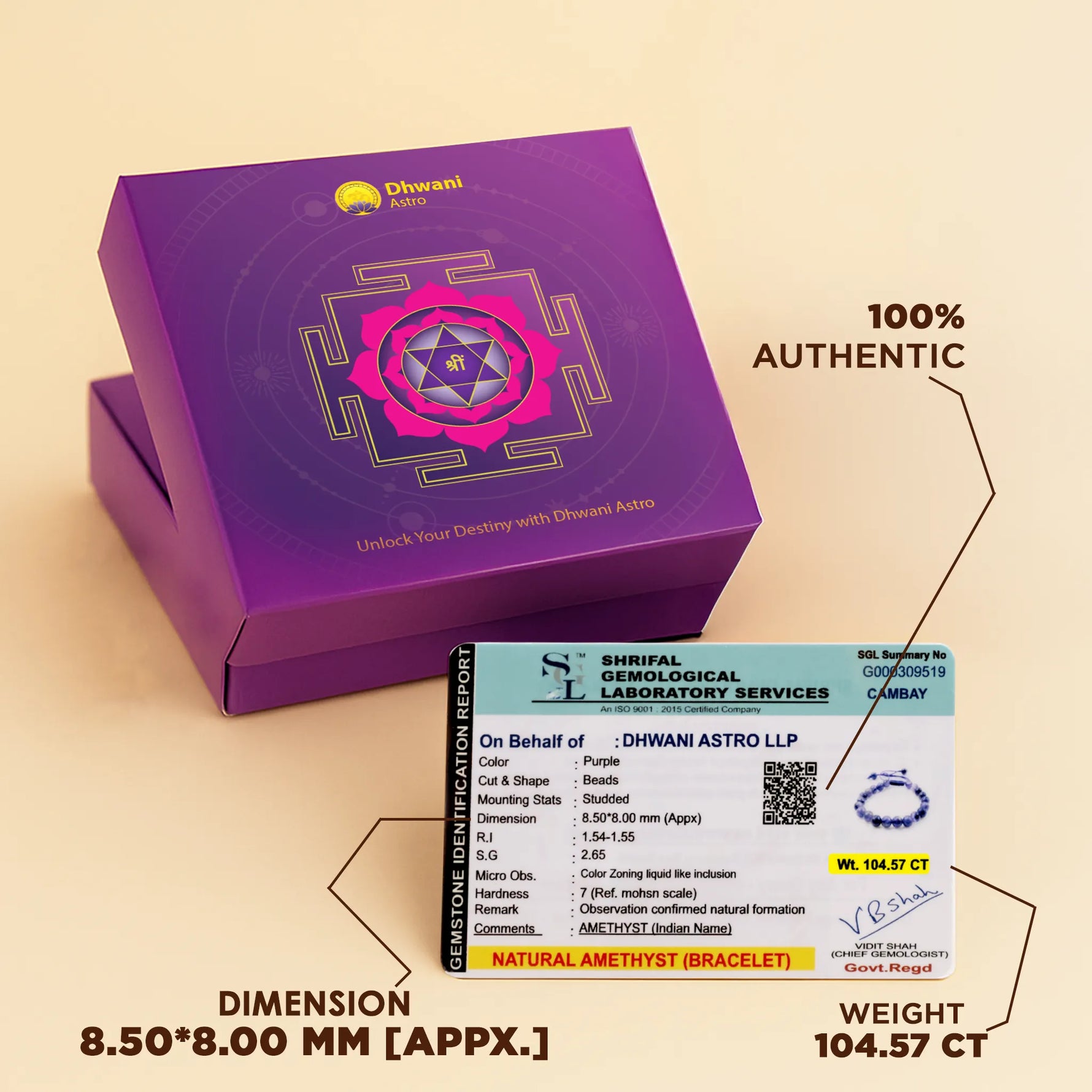 Attract Luck, Enhance Intuition, Improve Health & Skin: Amethyst Thread Bracelet