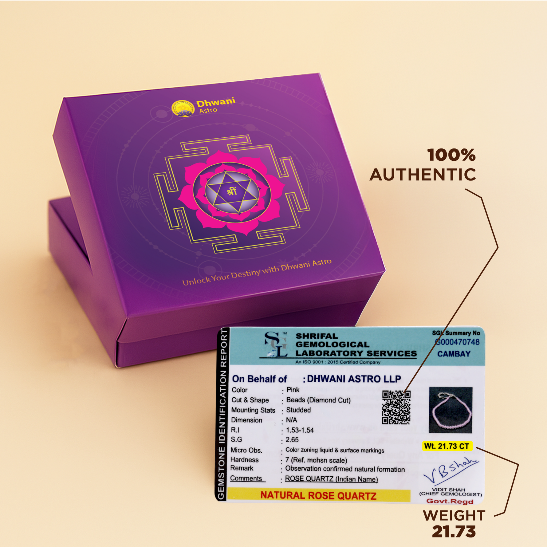 Rose Quartz Diamond Cut Anklet