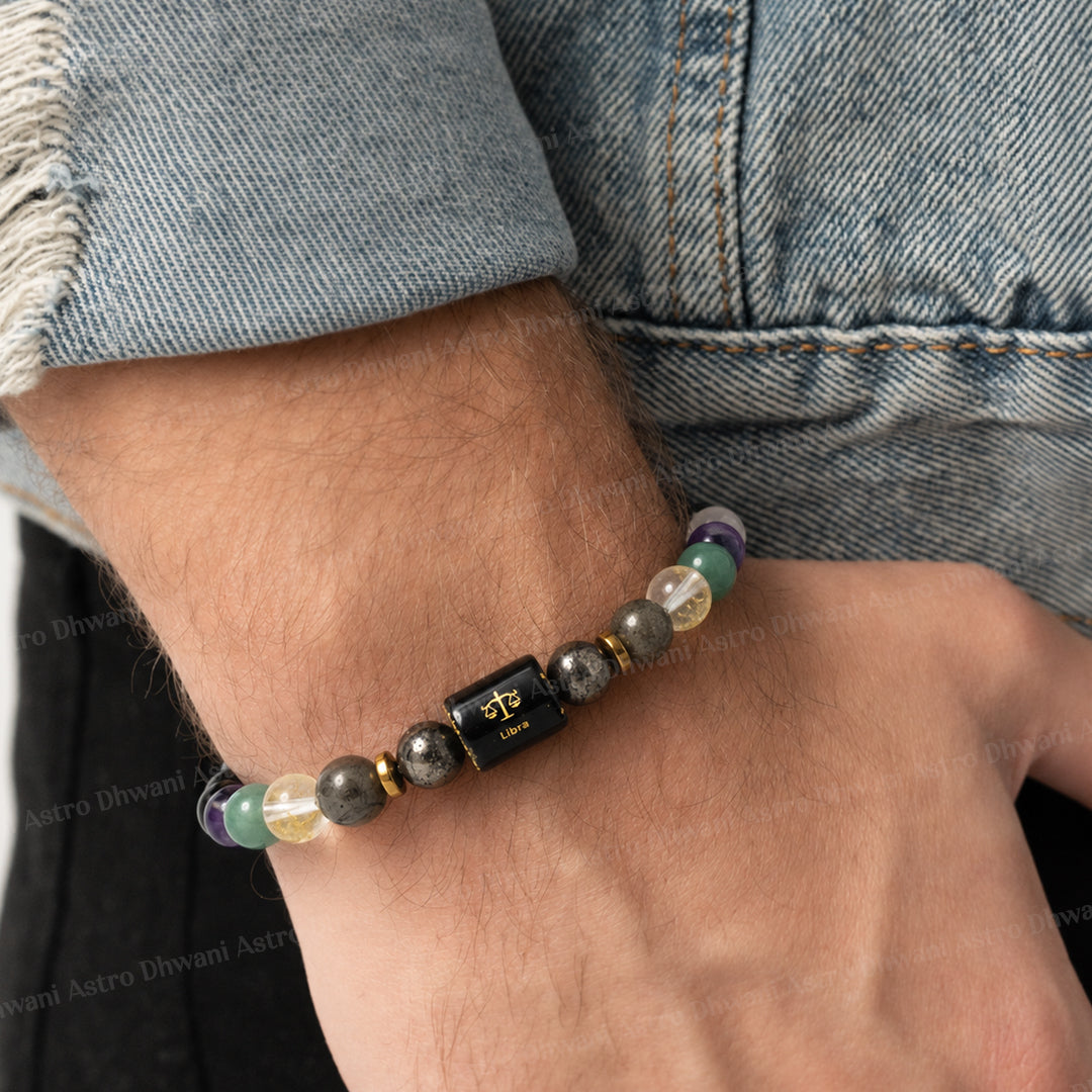 Libra (तुला राशि) Zodiac Sign Multi Stone Bracelet
