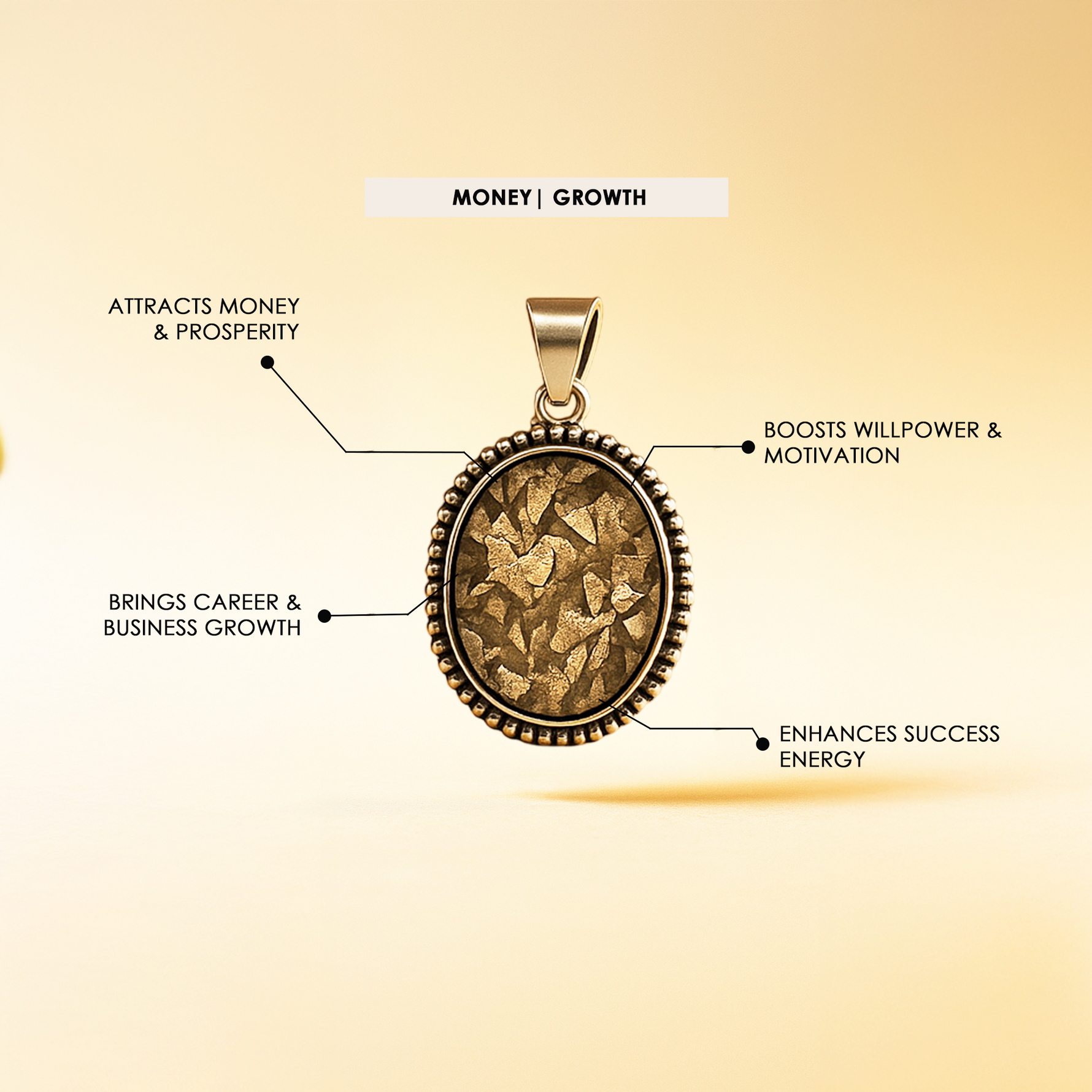 Raw Pyrite Pendant for Wealth & Money - Abhimantrit