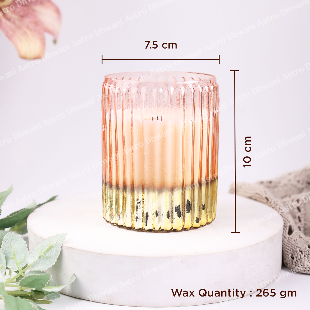 Scented Soy Wax Candle | Hand-Poured Aromatherapy Candle in Decorative Fluted Glass Jar | Meditation, Prayer & Home Décor