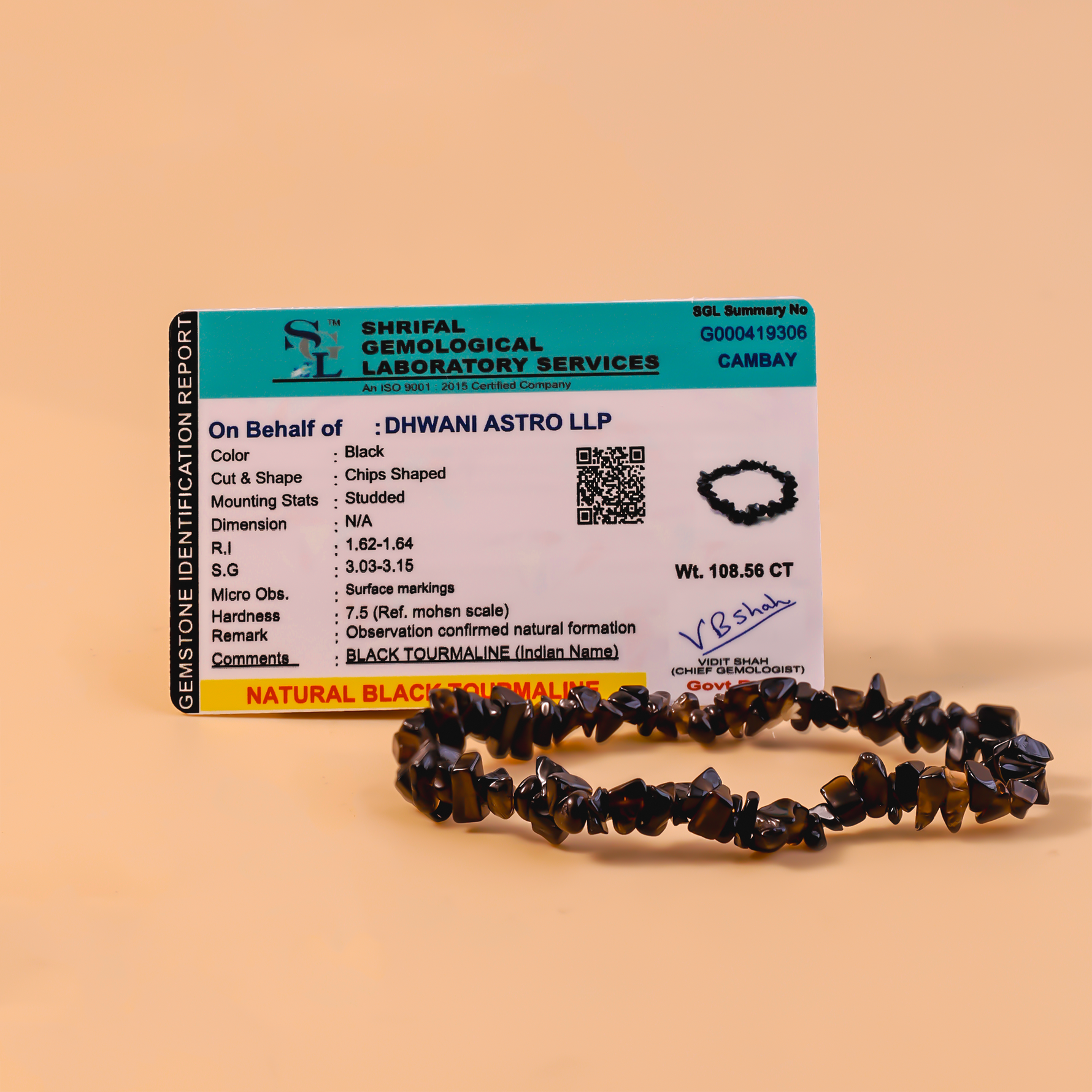 Protect from Psychic attacks & Negative Energy: Black Tourmaline Uncut Bracelet