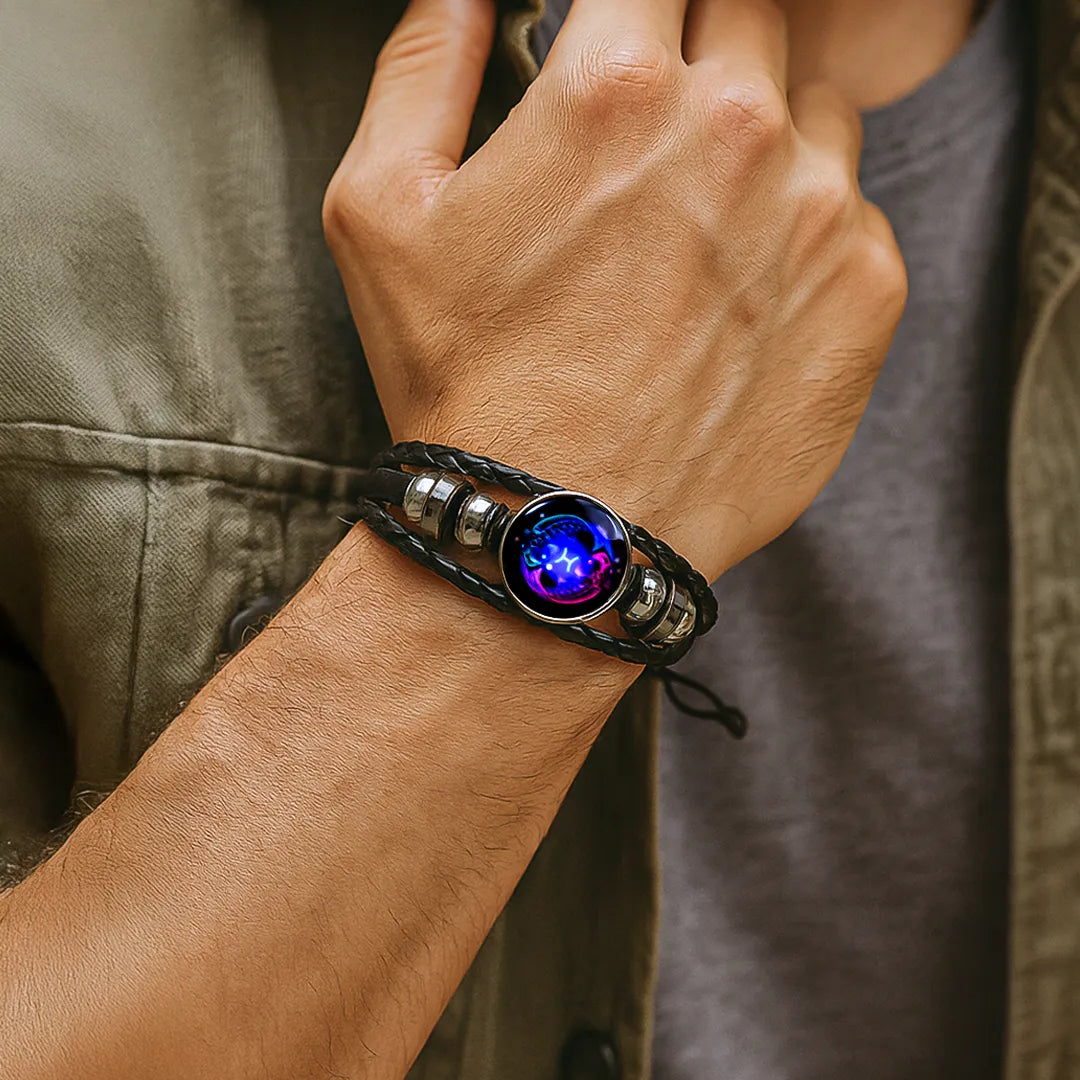 Pisces Leather Bracelet