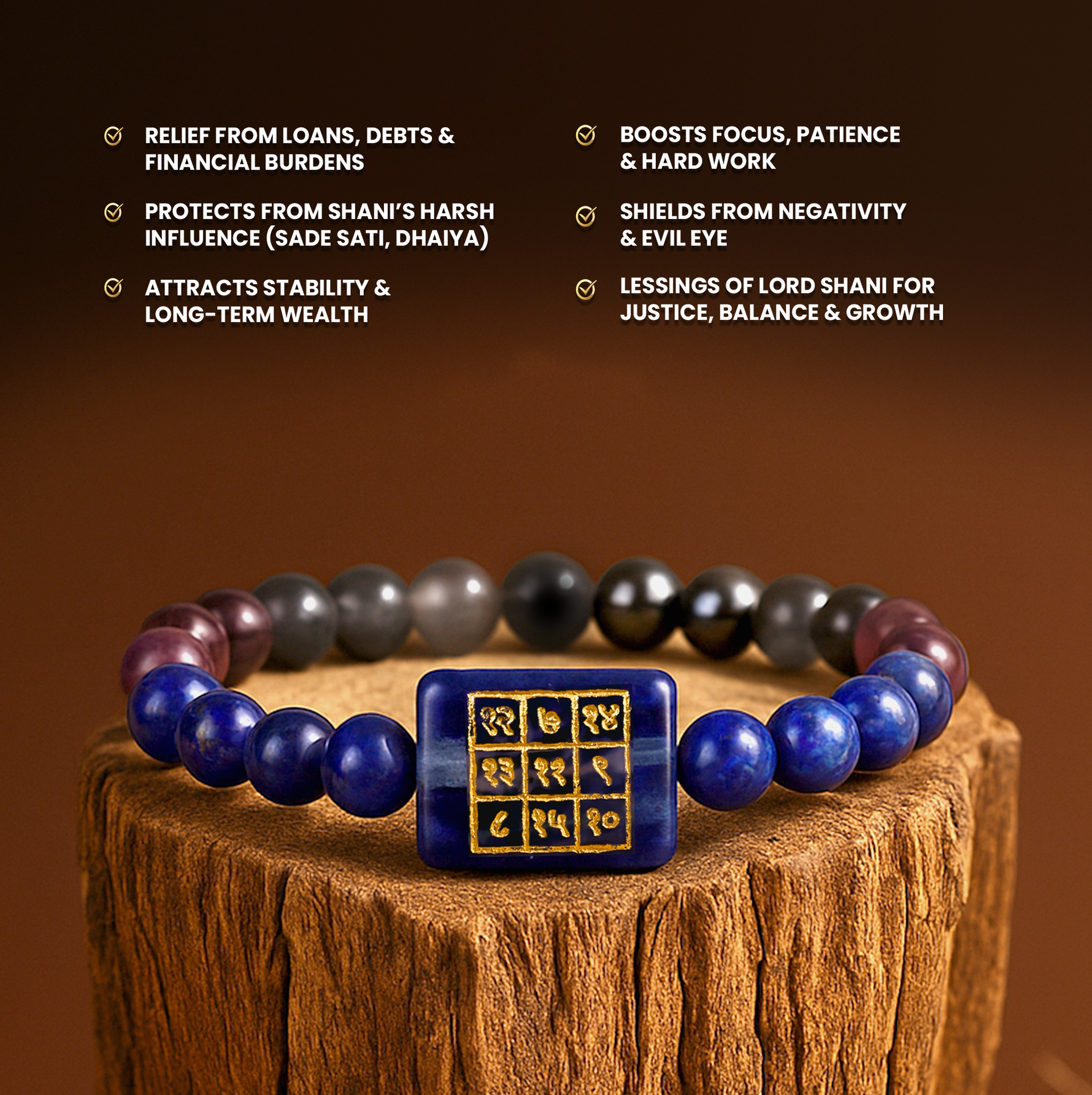 Shani Yantra Bracelet - Shani Sade Sati, Dhaiya & Debt Relief