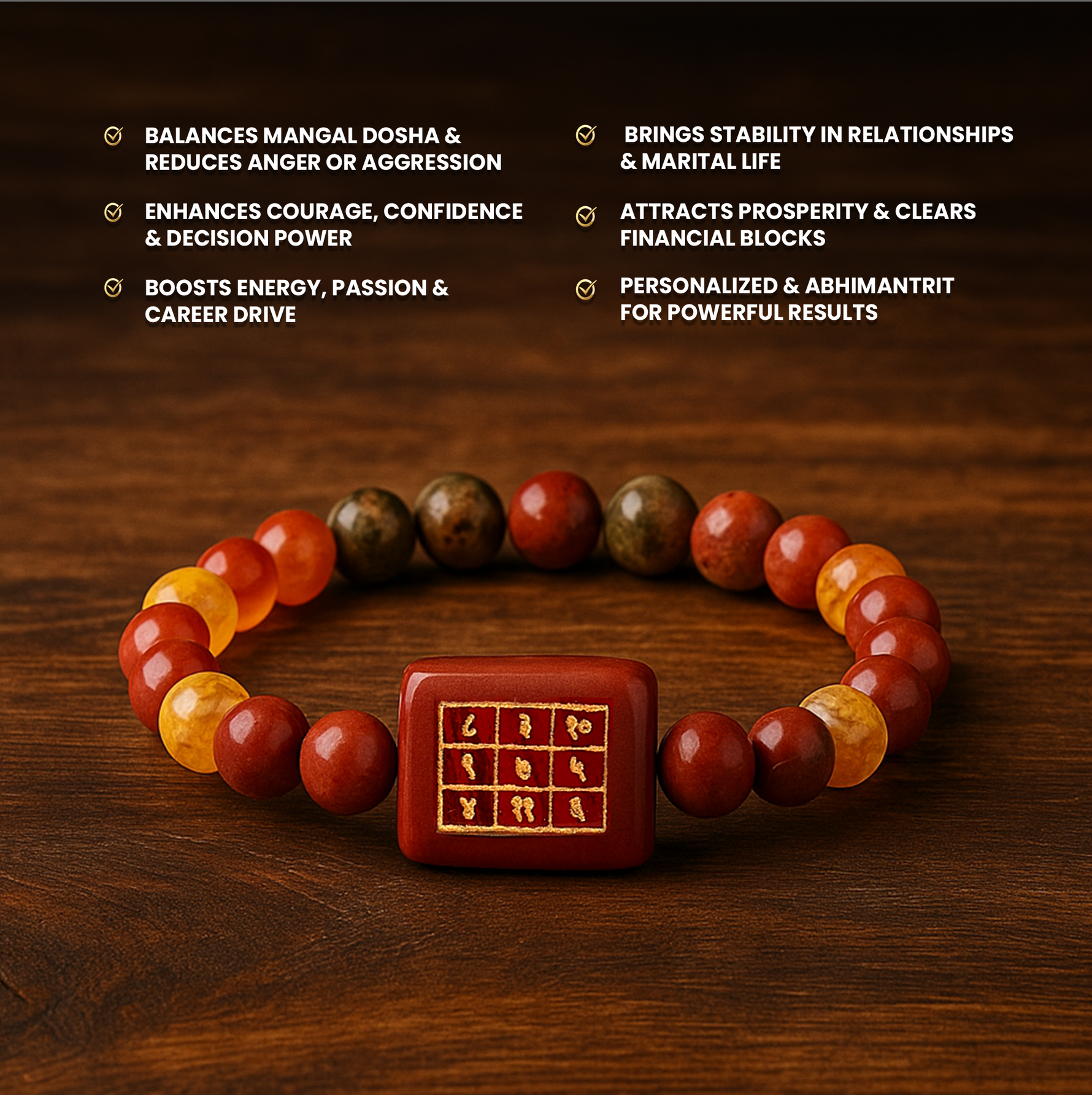 Mangal Dosh Yantra Bracelet - Delay in Marriage, Property Disputes, Accidents & ill Effects of Mars