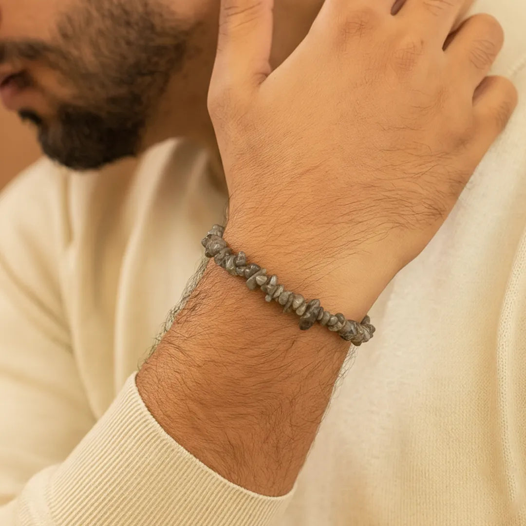 Awaken your inner Power & open you Third Eye Chakra: Labradorite Uncut Crystal Bracelet