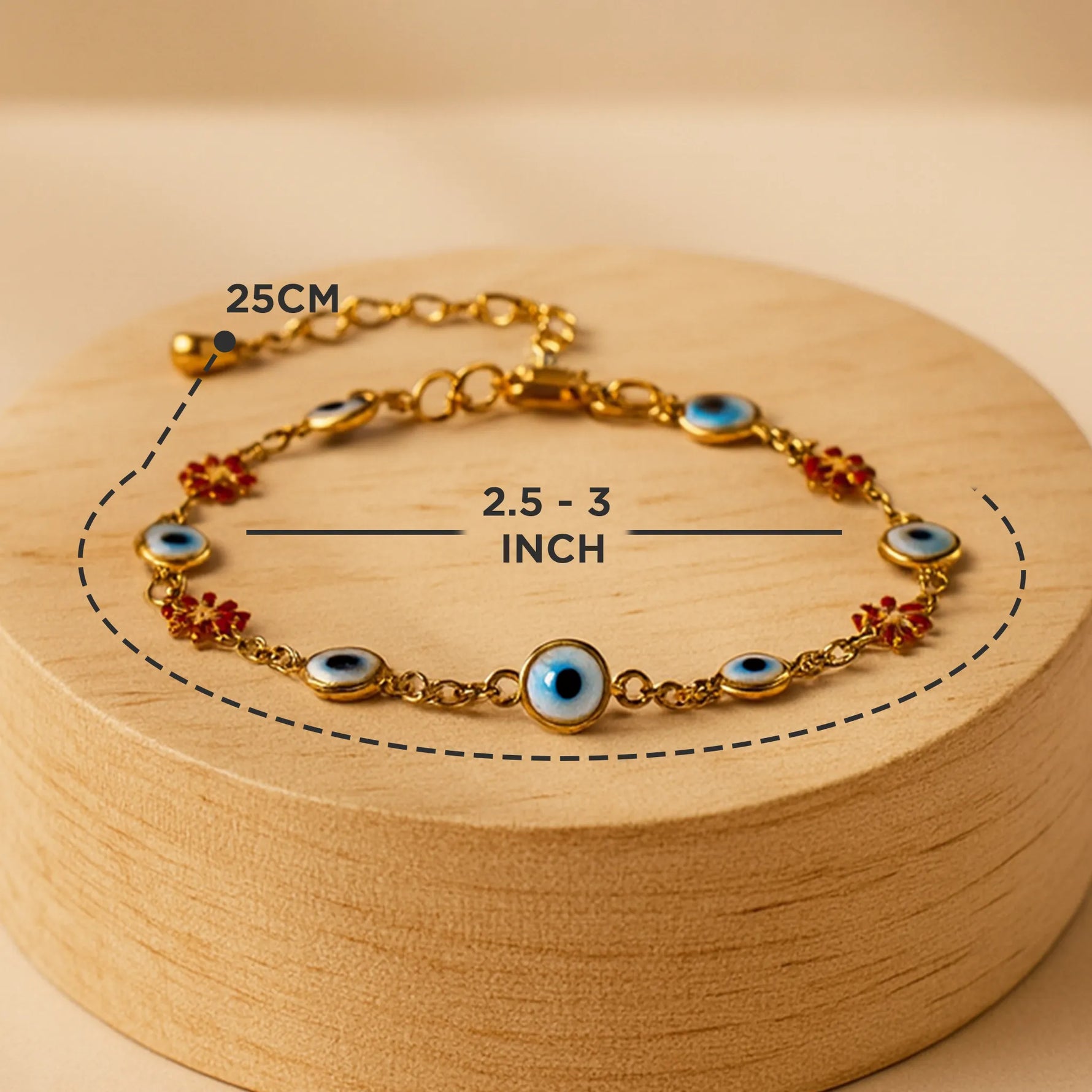 Evil Eye With Flower Anklets