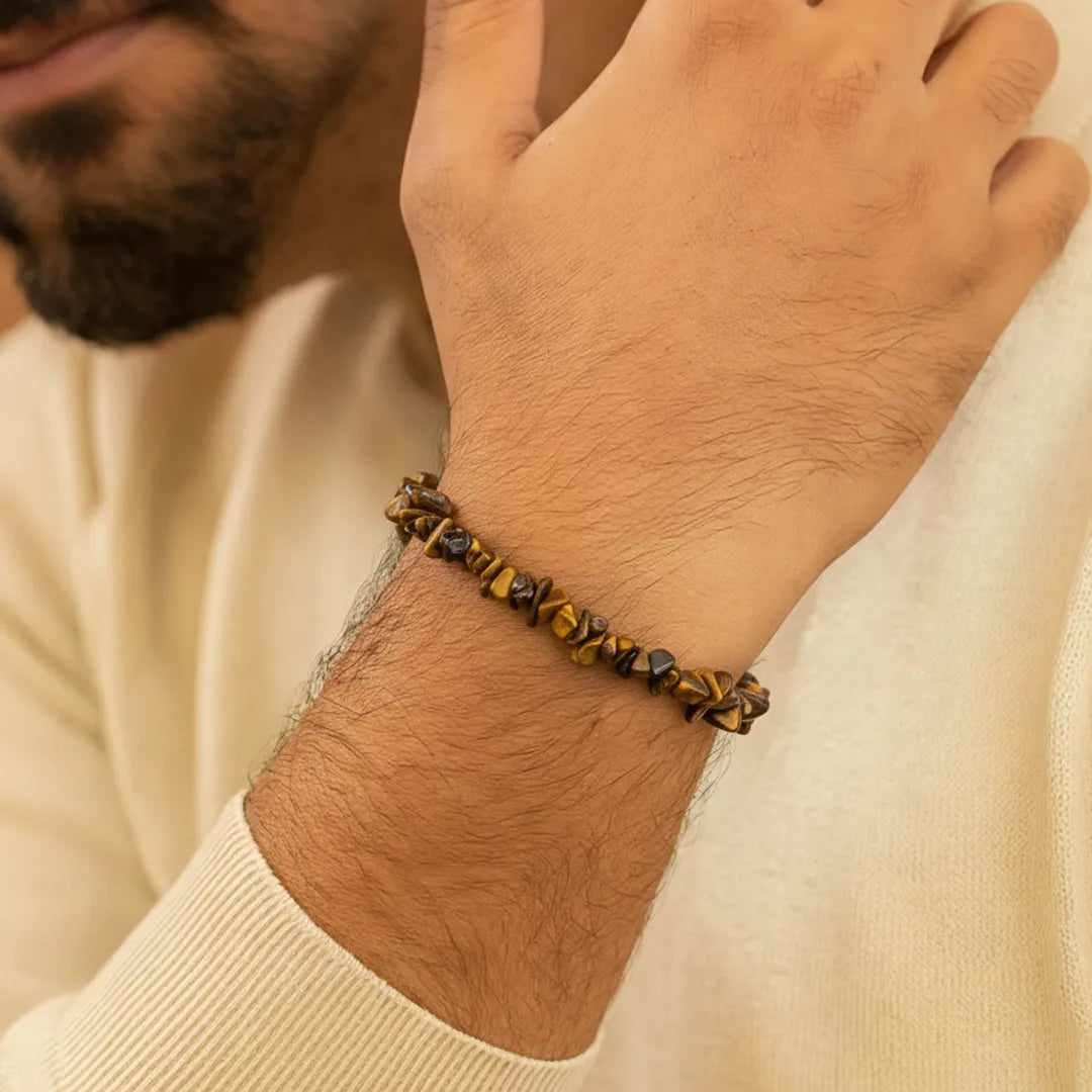Boosts your Confidence Level & Exalts the Planet Ketu: Tiger Eye Uncut Bracelet
